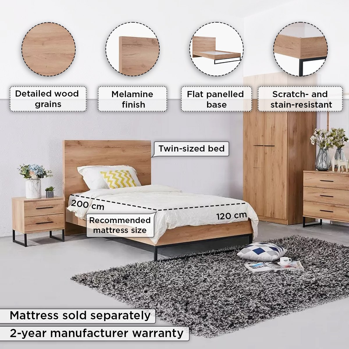 Urban Twin Bed - 120x200 cm-hbxbedroom-bedsandbedsets-beds-twin-image-4
