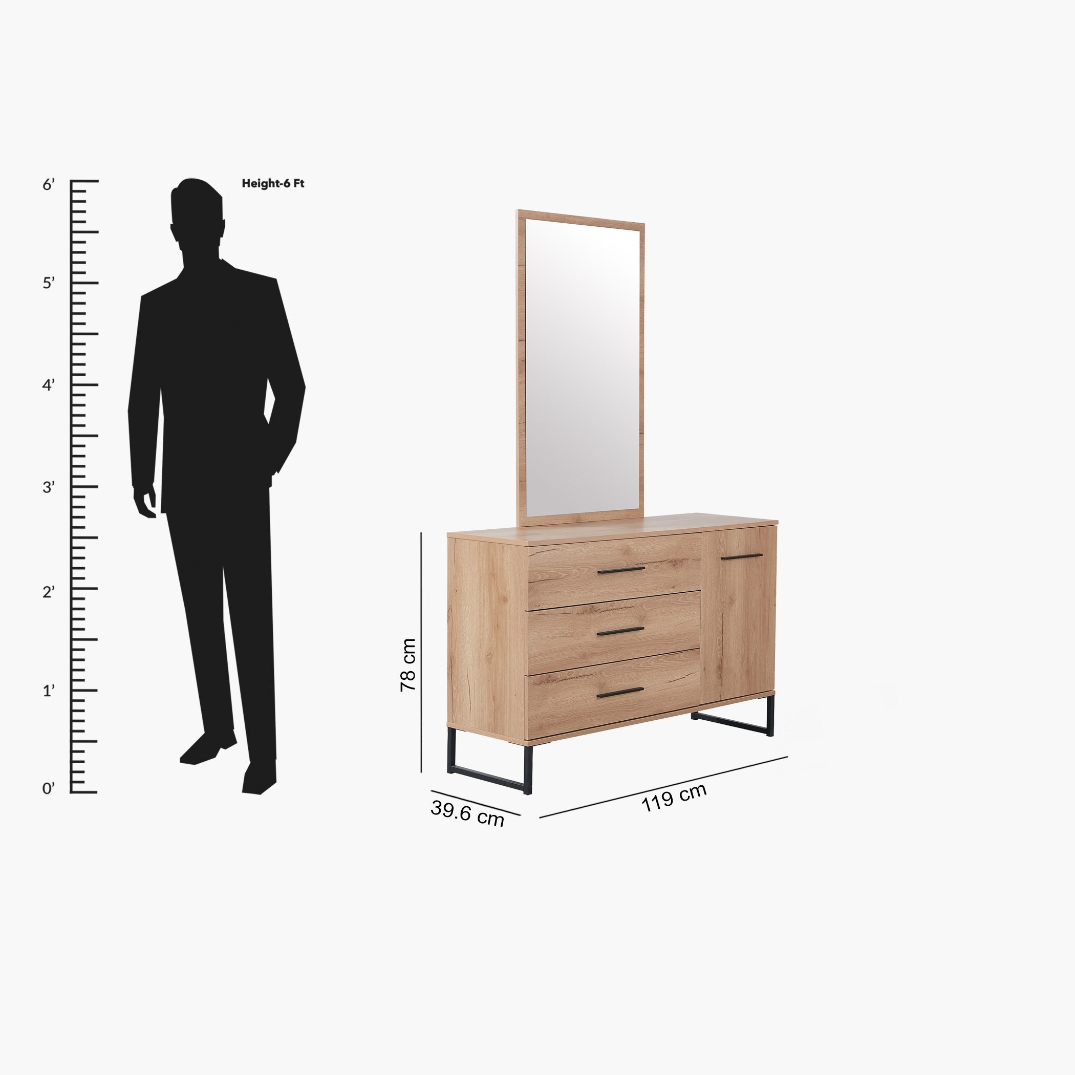 طاولة تزيين ماستر بباب واحد و3 أدراج دون مرآة من أوربان-hbxfurniture-bedroom-dressersandmirrors-image-8