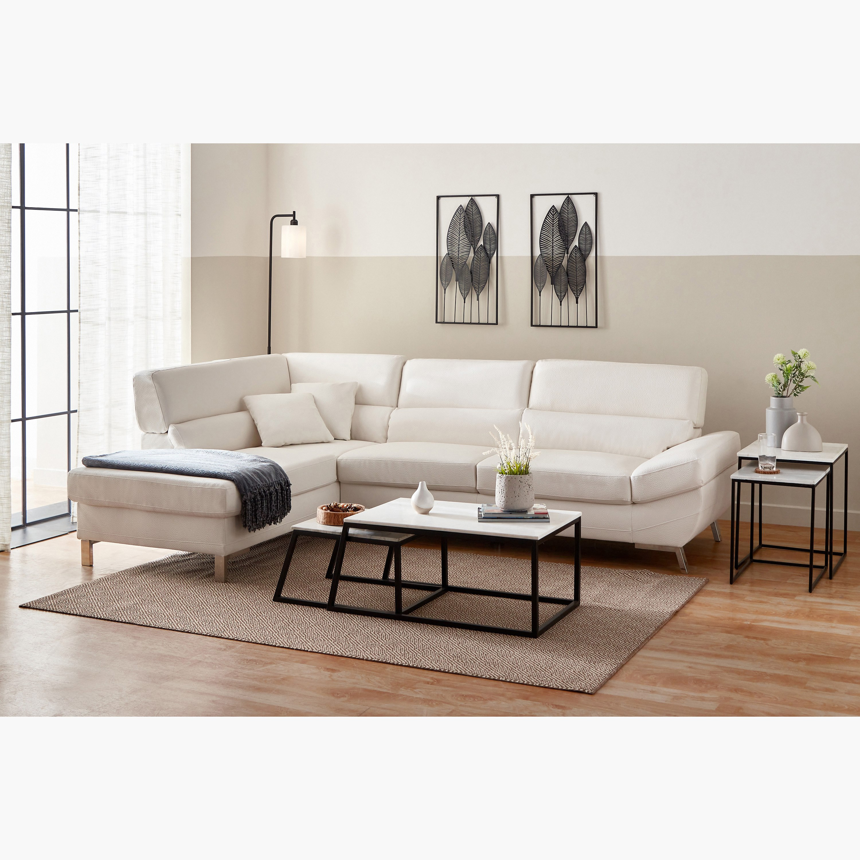 Faux leather on sale corner sectional