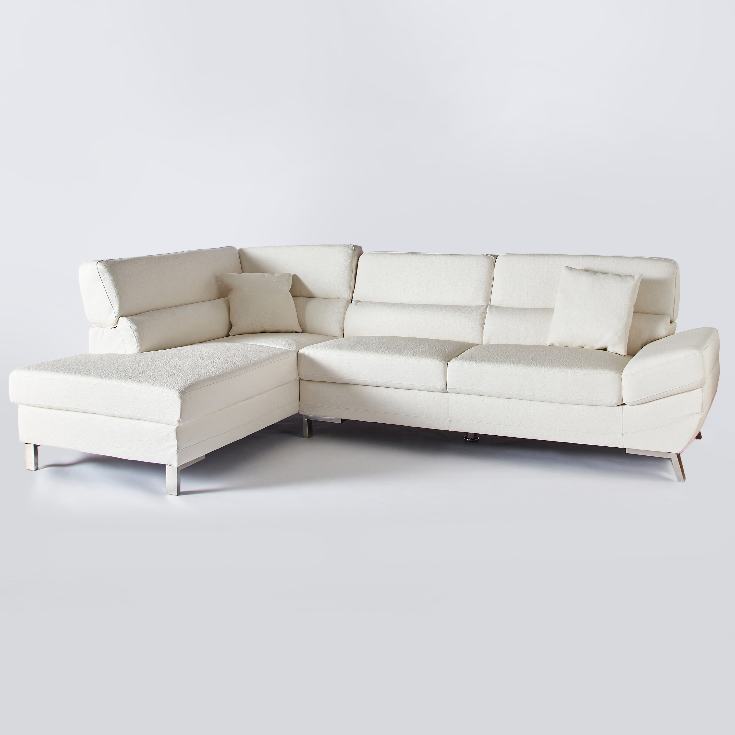 White leather deals modern sofa