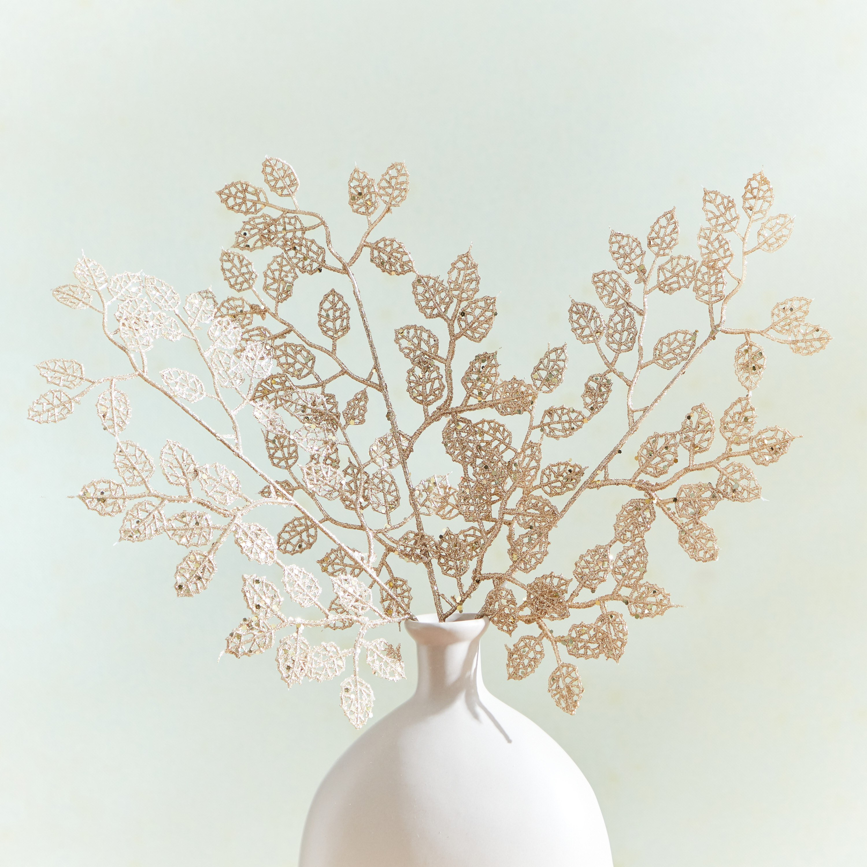 Eve Chamdol 4-Piece Glitter Leafy Pick Set - 14x1x37 cm-hbxhomeware-hbxdecorandfurnishings-image-1