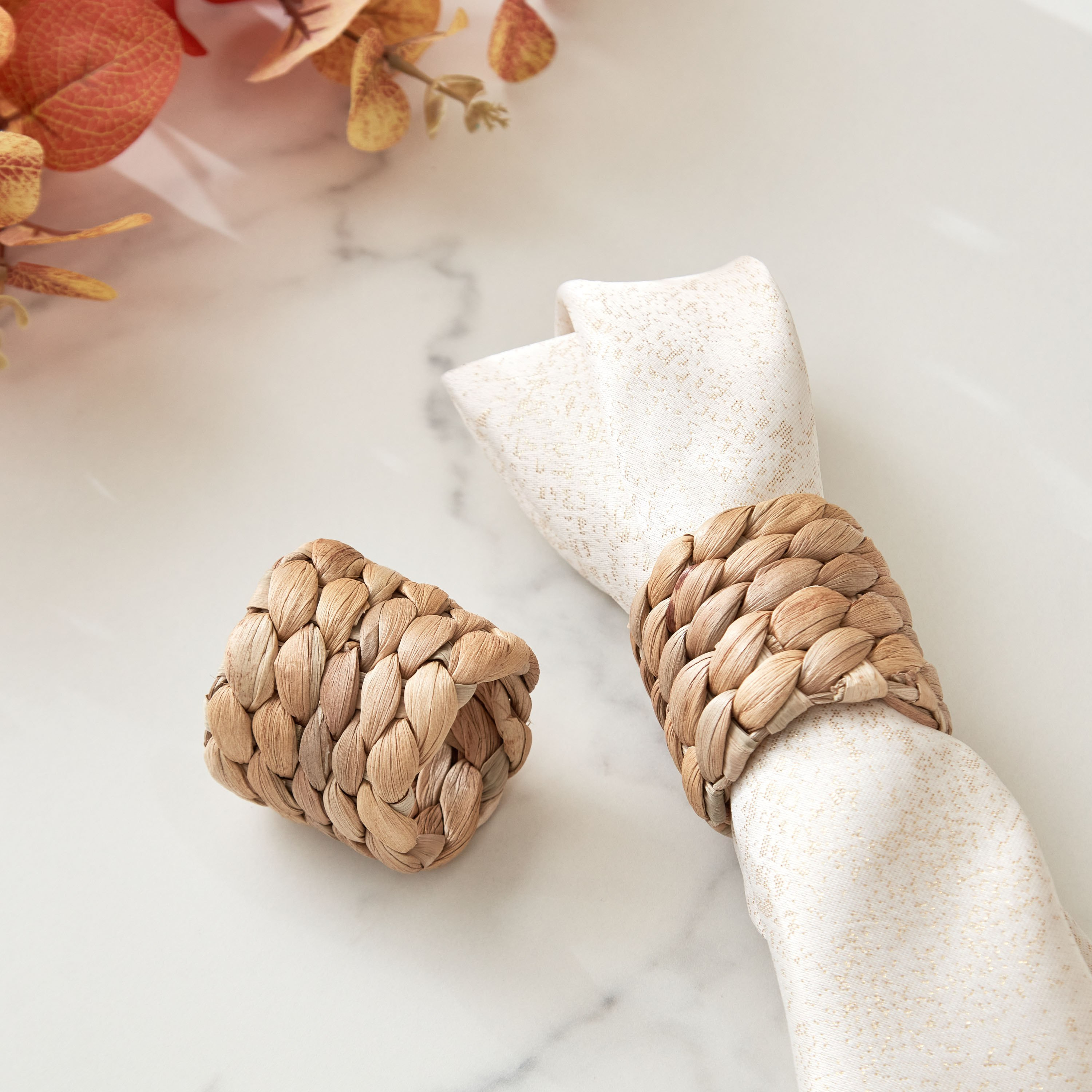 Water Hyacinth Ridge 2-Piece Napkin Ring Set - 5x5 cm-hbxdecorandfurnishings-homefurnishings-tablelinens-image-1