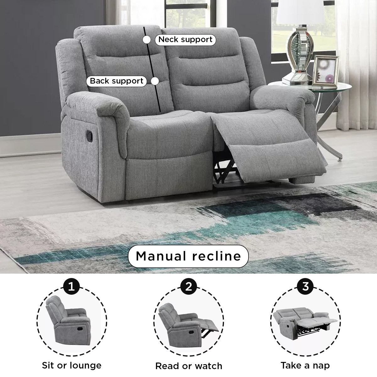 طقم كنبة استرخاء بمقعدين من جريفين-hbxlivingroom-sofasandarmchairs-sofas-image-4
