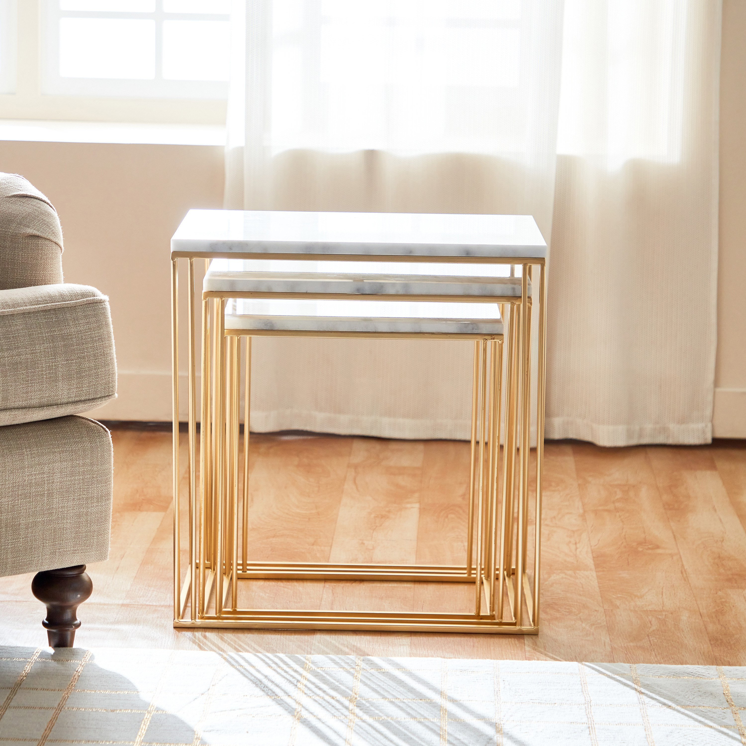 طاولة جانبية بسطح رخام من لينور - طقم من 3 قطع-hbxfurniture-livingroom-endtables-image-6