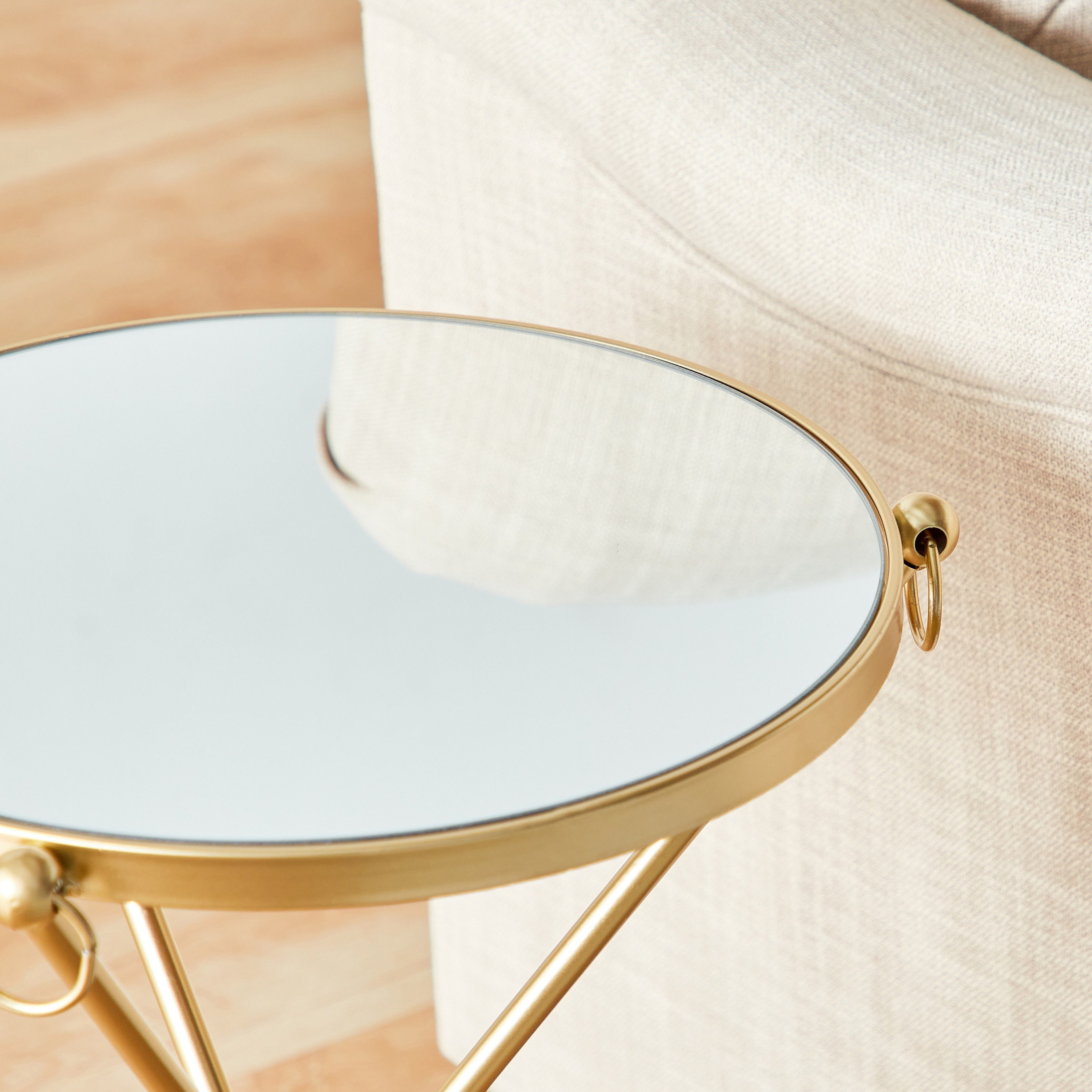 Collette Round Mirror Top End Table-hbxfurniture-livingroom-endtables-image-3
