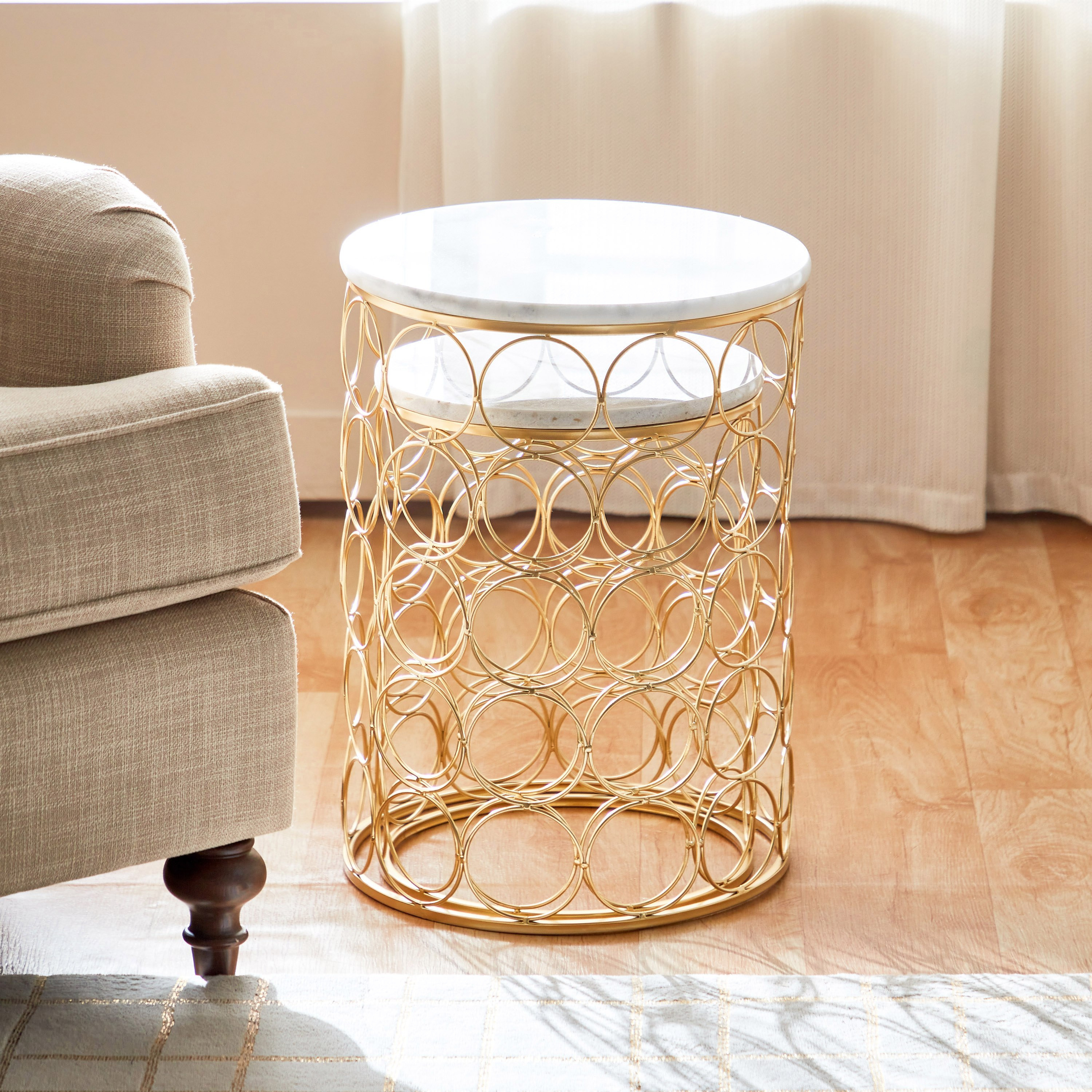 طاولة جانبية مستديرة بسطح رخام من بايلا - طقم من قطعتين-hbxfurniture-livingroom-endtables-image-3