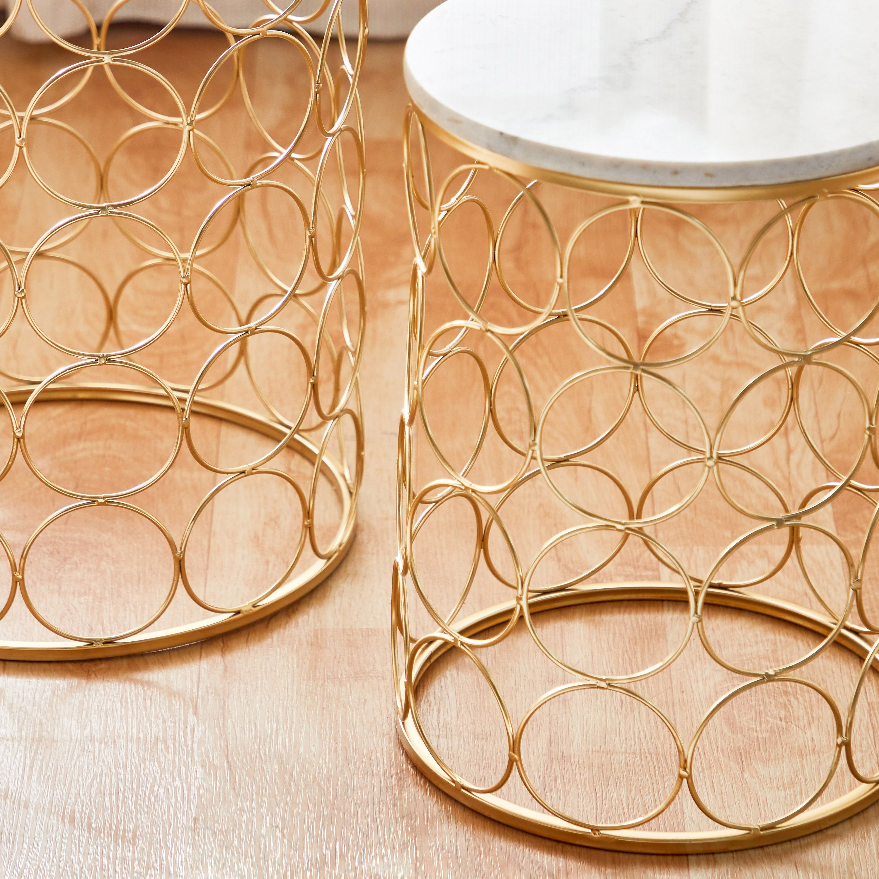 طاولة جانبية مستديرة بسطح رخام من بايلا - طقم من قطعتين-hbxfurniture-livingroom-endtables-image-5