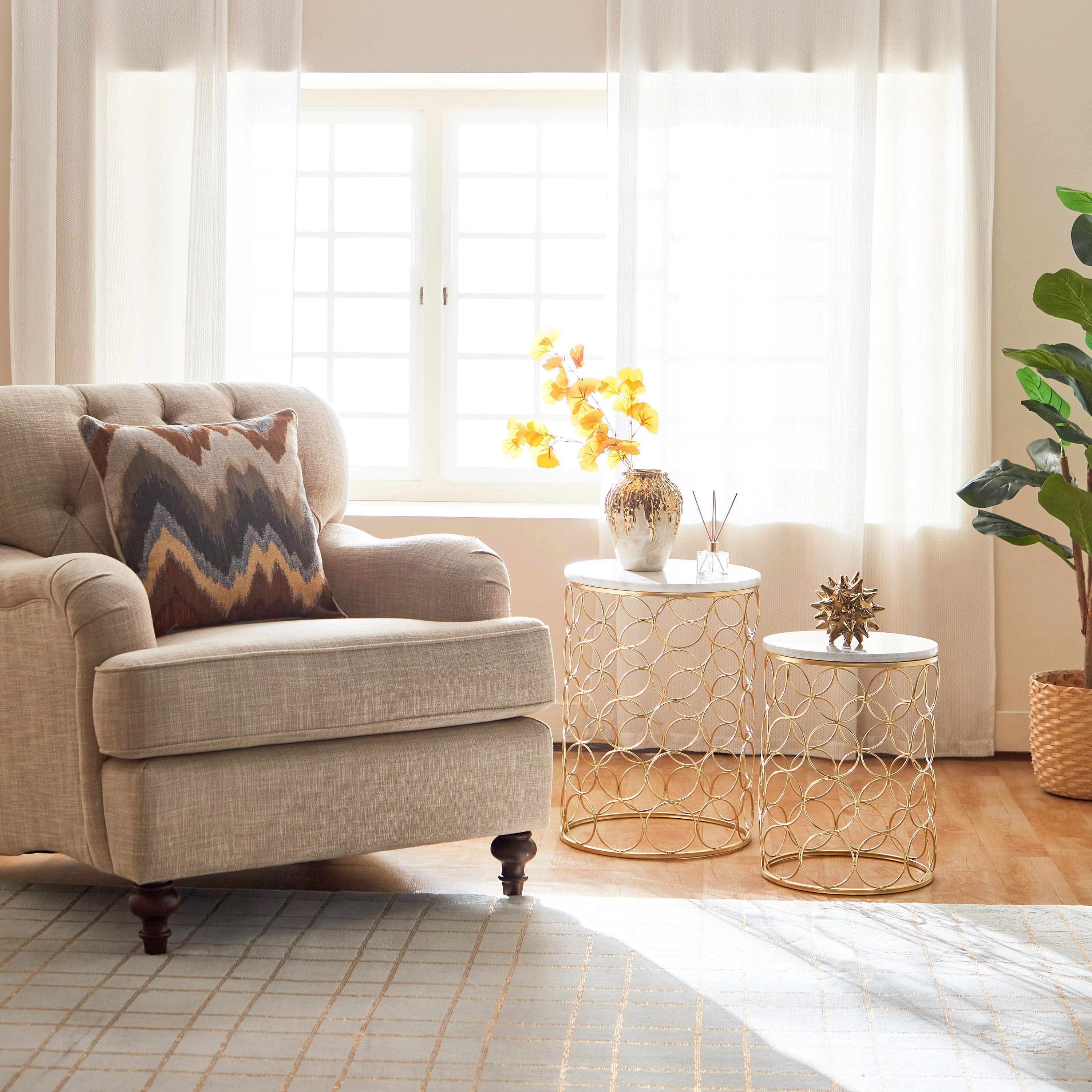 طاولة جانبية مستديرة بسطح رخام من بايلا - طقم من قطعتين-hbxfurniture-livingroom-endtables-image-6