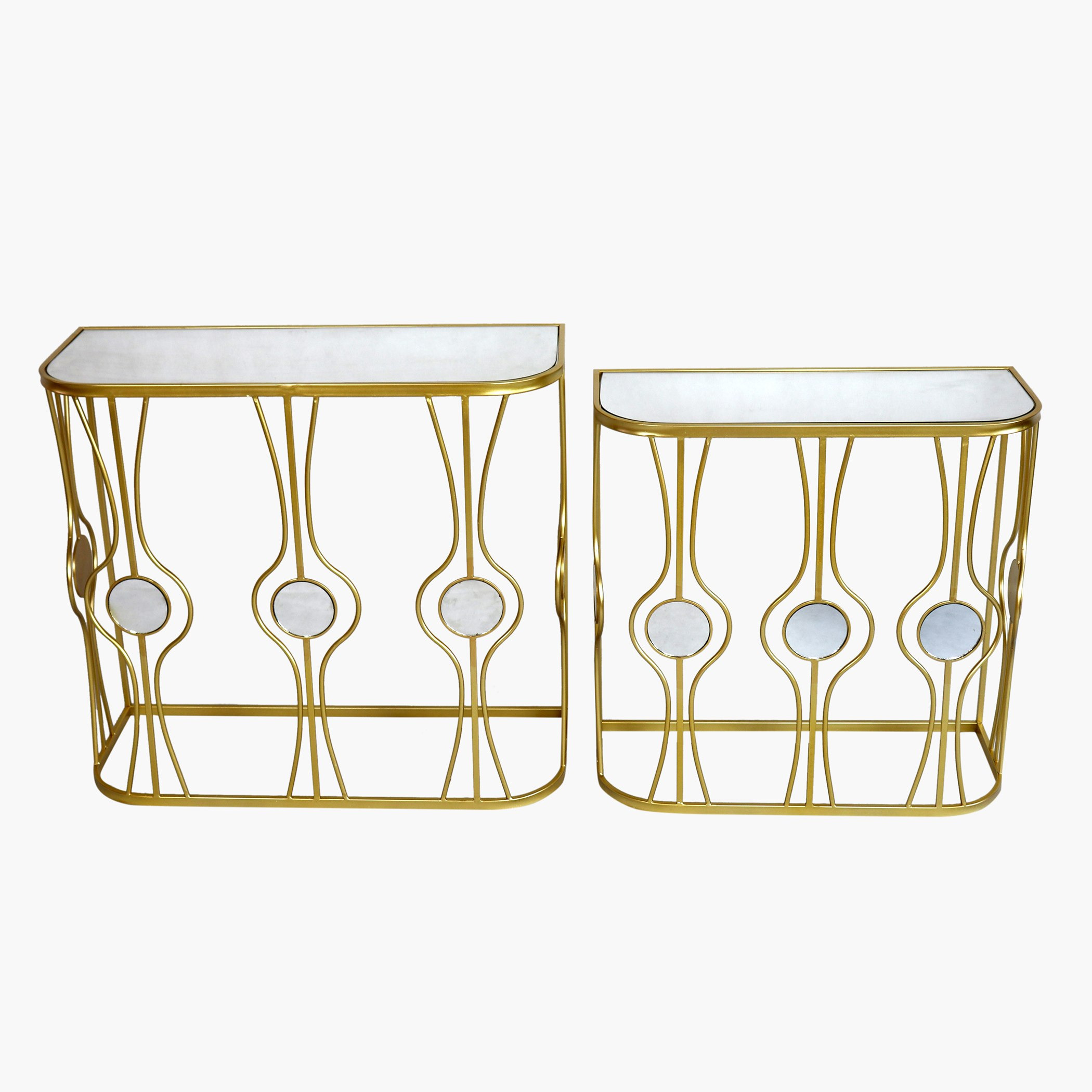 طاولة كونسول بسطح مرآة من موندريش - طقم من قطعتين-hbxfurniture-tablesandstands-consoletables-image-2