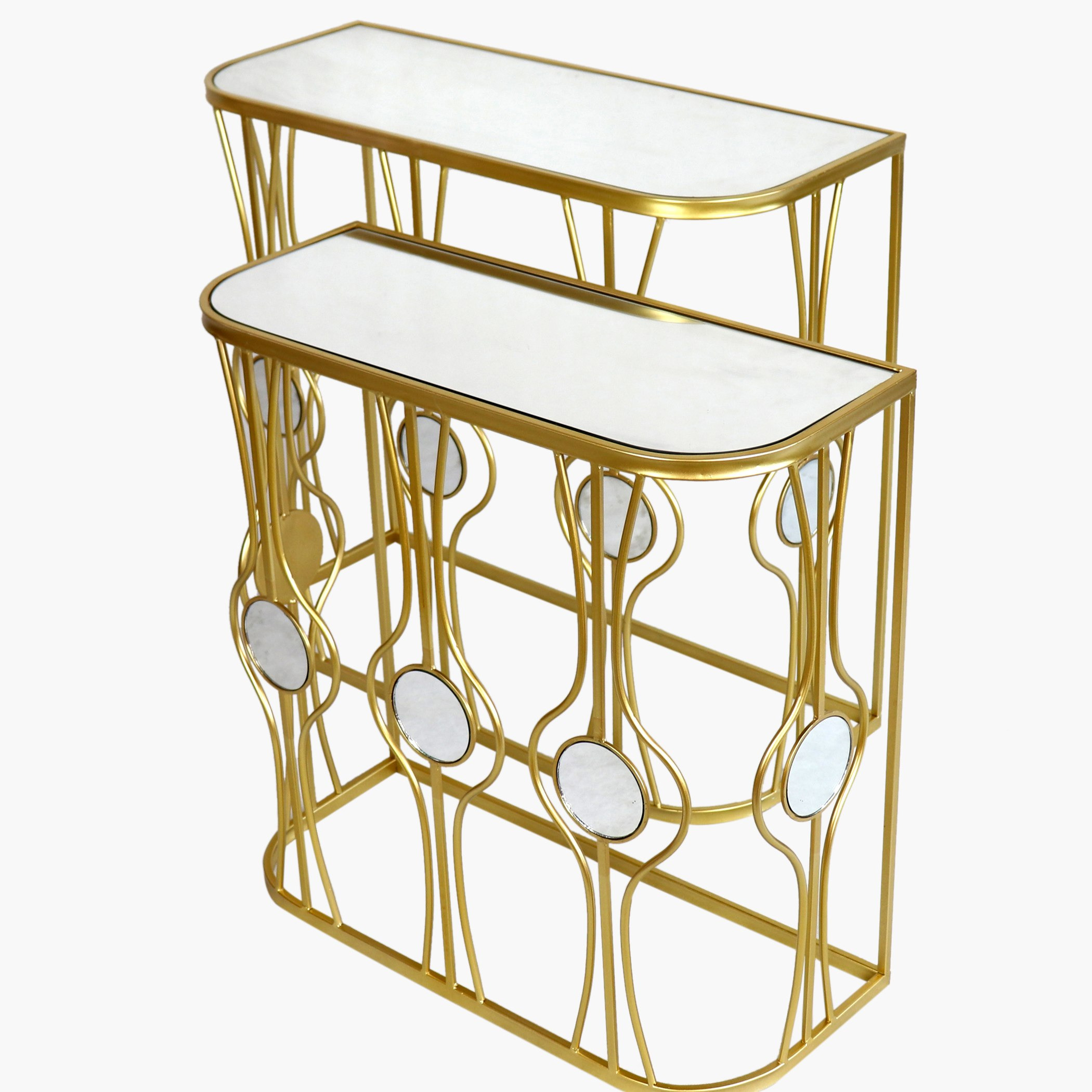 طاولة كونسول بسطح مرآة من موندريش - طقم من قطعتين-hbxfurniture-tablesandstands-consoletables-image-6
