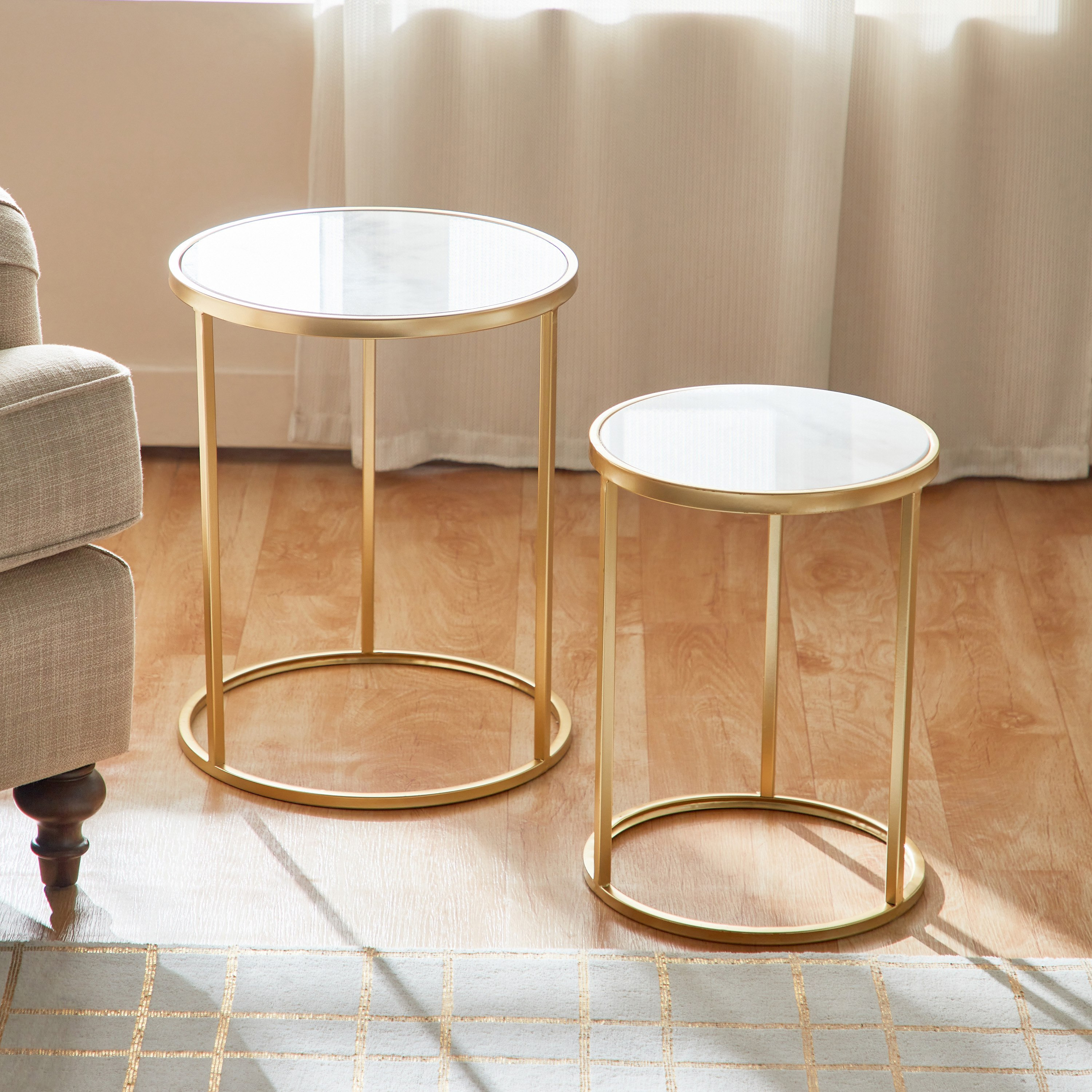 طقم طاولة جانبية بسطح رخام مستدير قطعتين من امبريس-hbxfurniture-livingroom-endtables-image-2