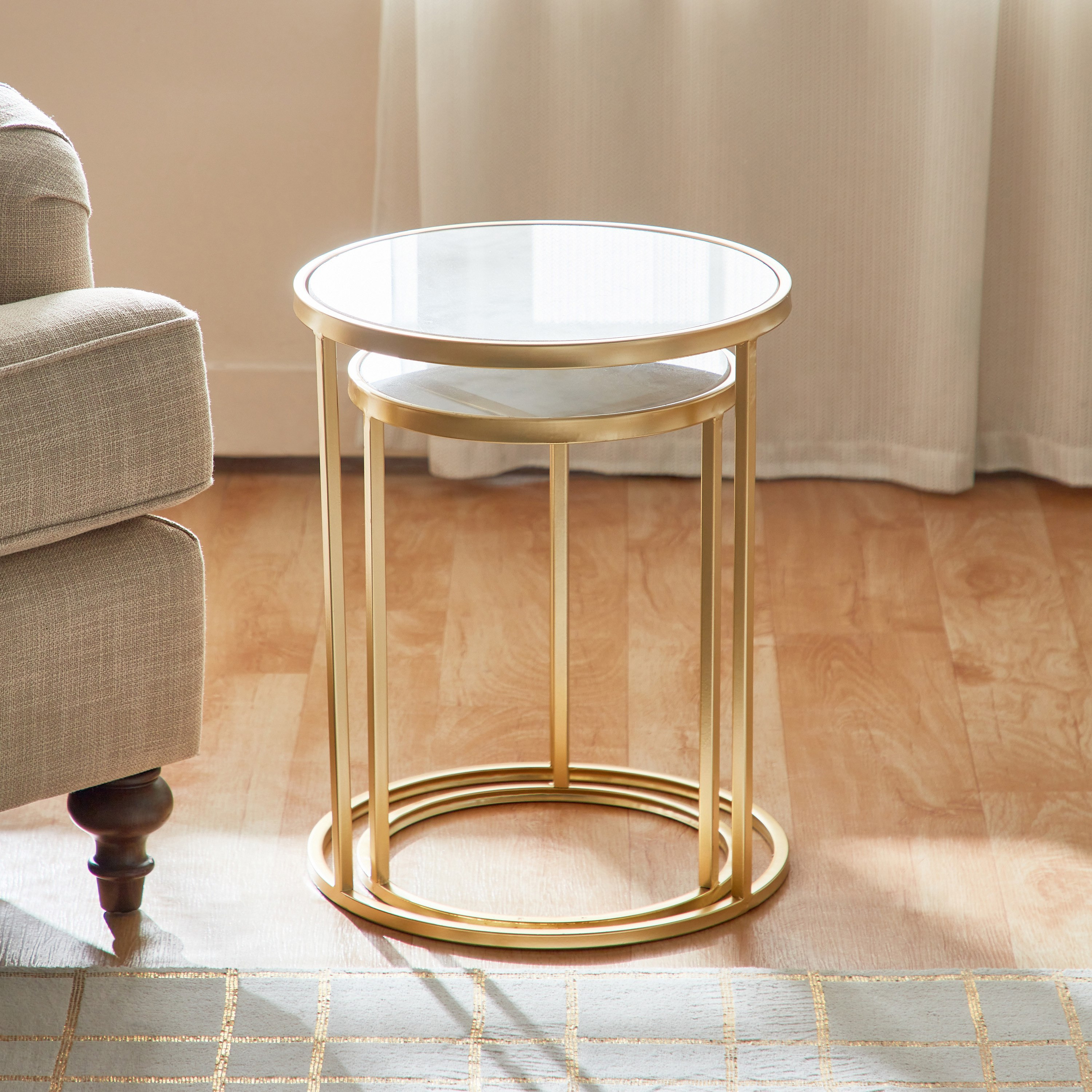طقم طاولة جانبية بسطح رخام مستدير قطعتين من امبريس-hbxfurniture-livingroom-endtables-image-3