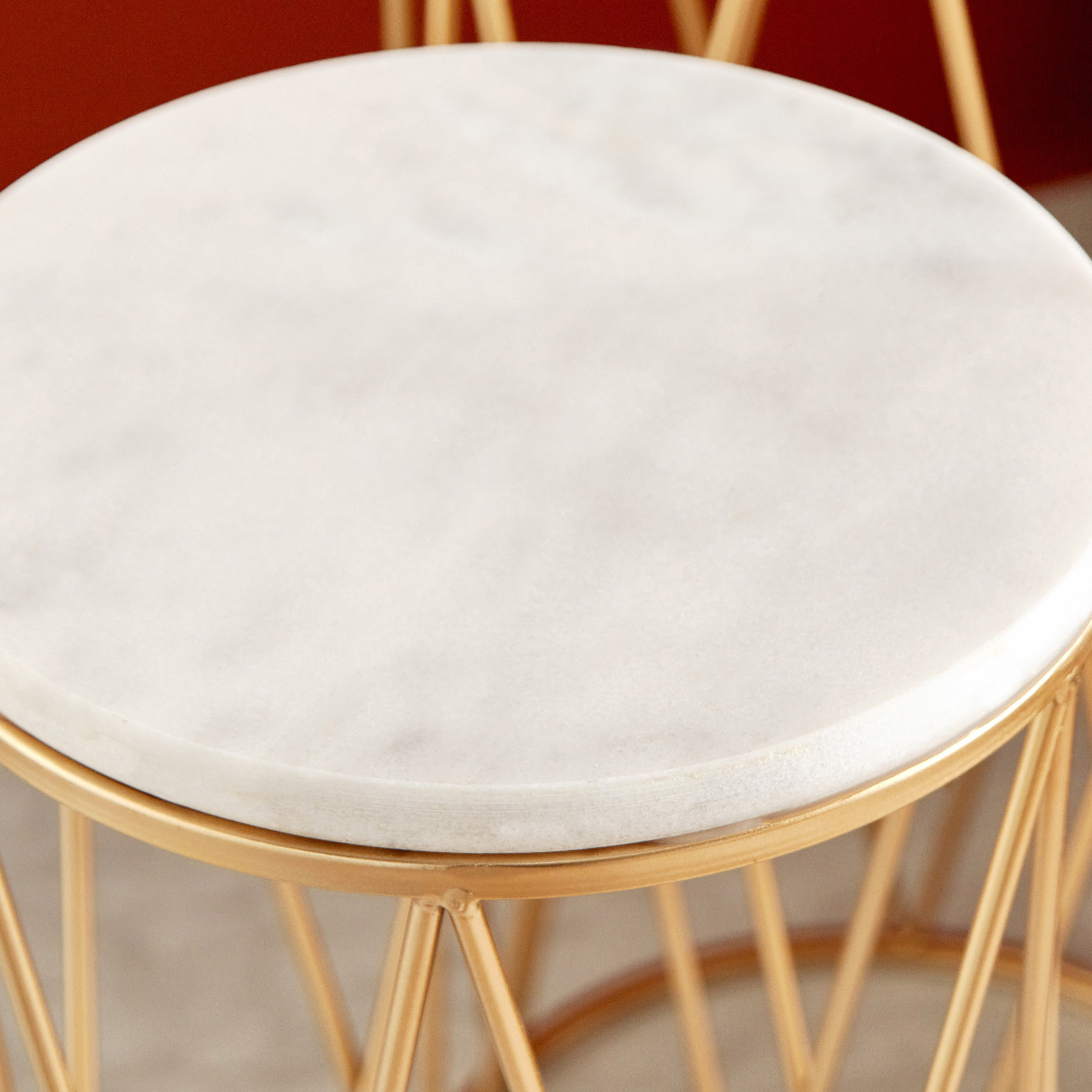 حامل إناء زرع مستدير بسطح رخام من سبيكار - طقم قطعتين-hbxfurniture-livingroom-endtables-image-5
