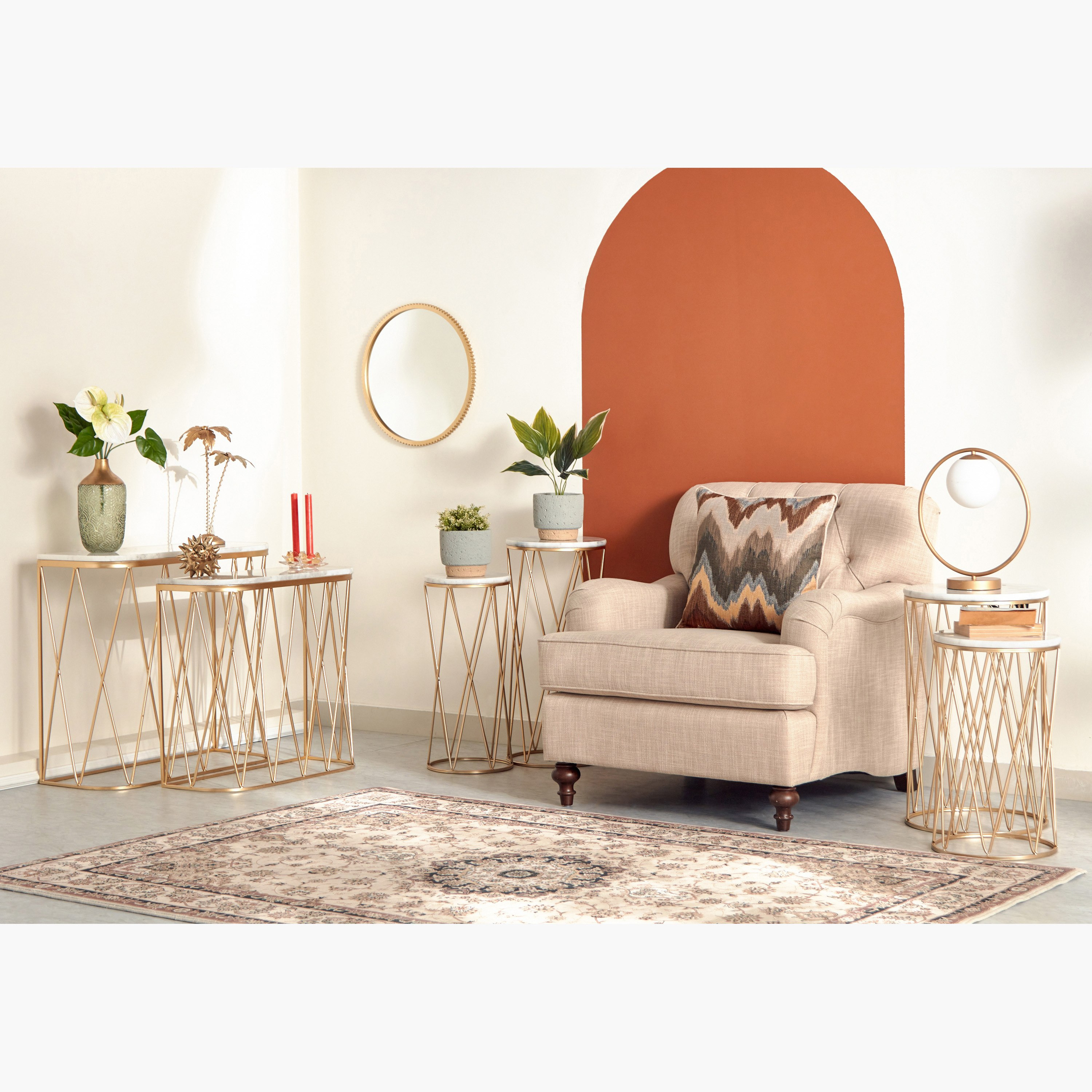 حامل إناء زرع مستدير بسطح رخام من سبيكار - طقم قطعتين-hbxfurniture-livingroom-endtables-image-7
