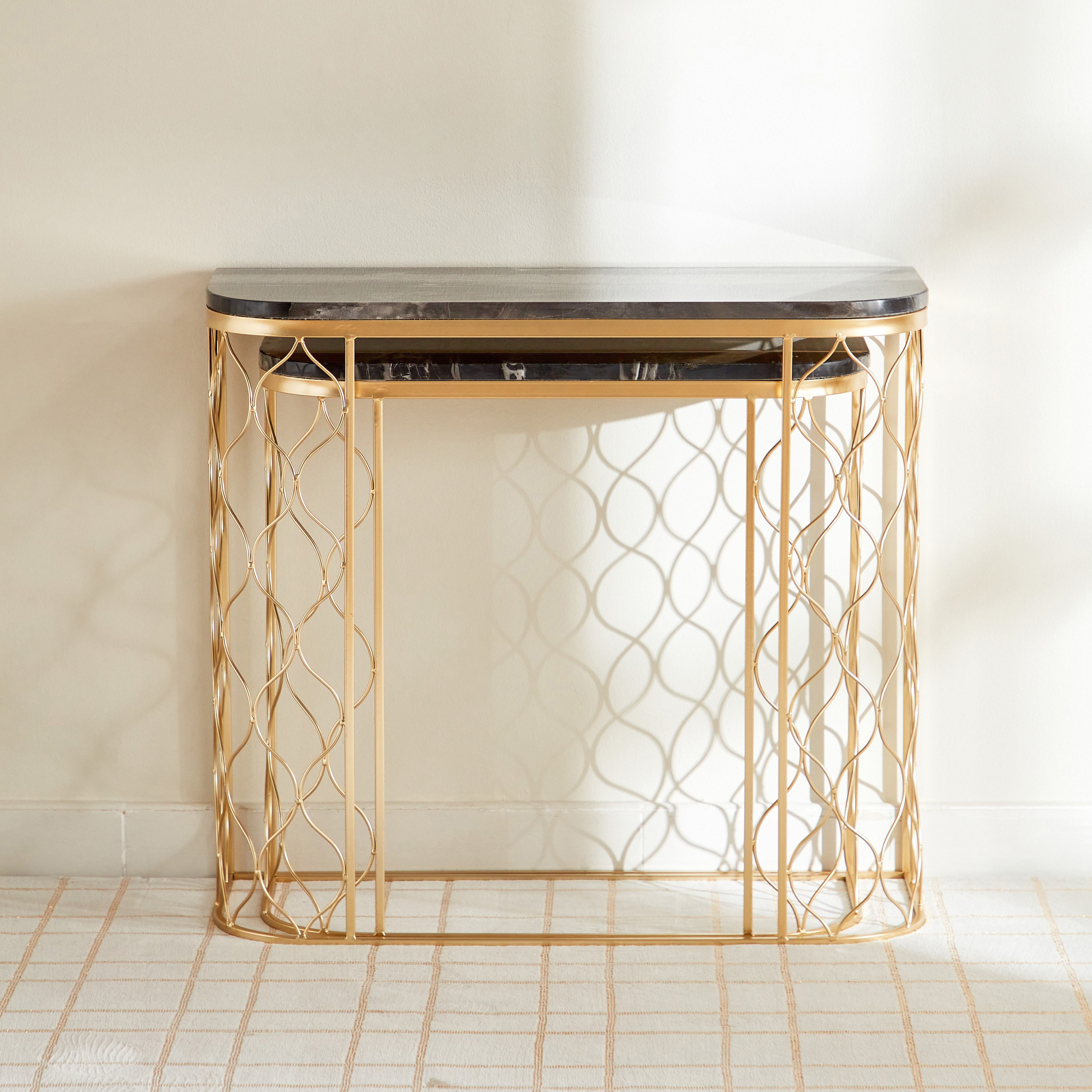 طاولة كونسول بسطح رخام من بلاكسكوت - طقم من قطعتين-hbxfurniture-tablesandstands-consoletables-image-4