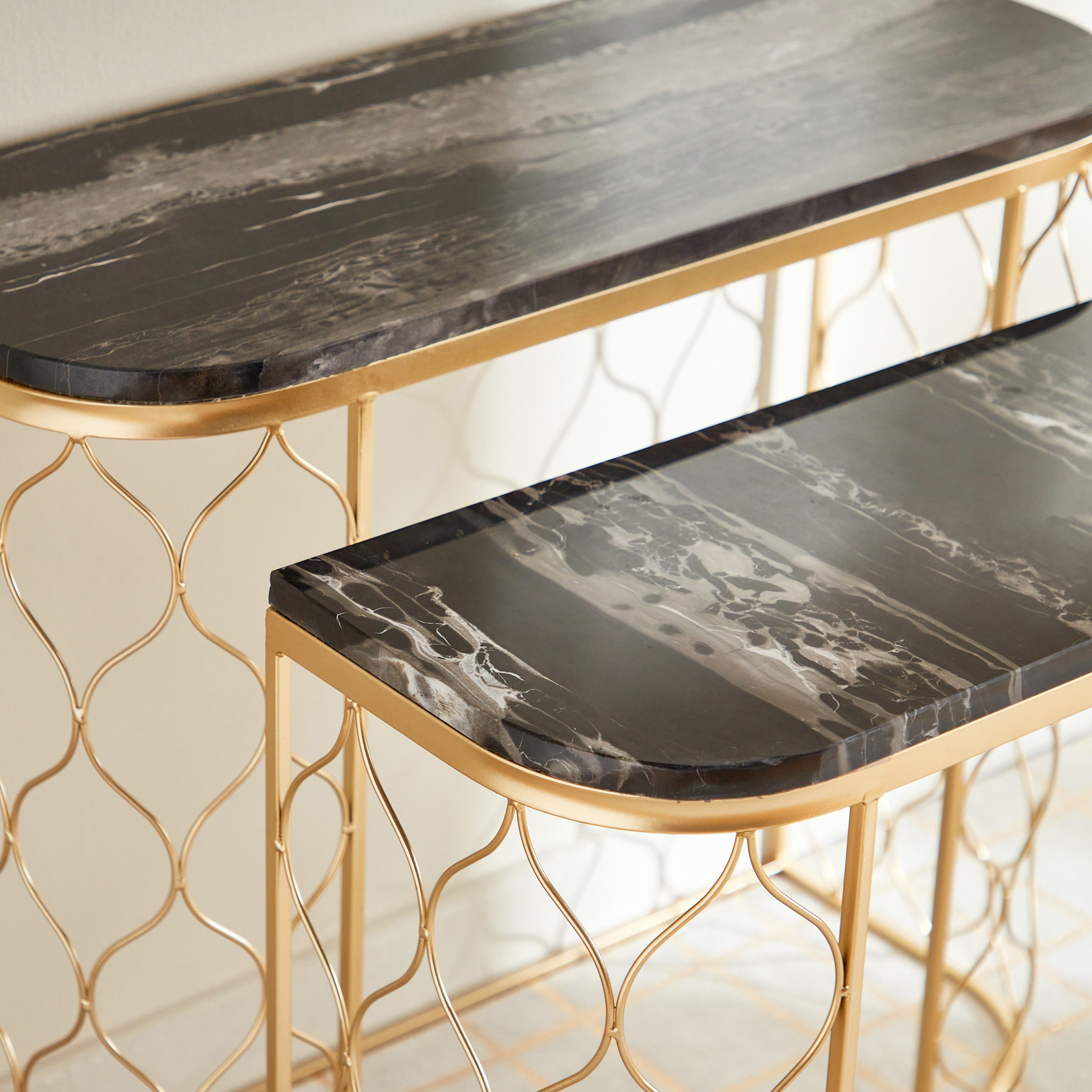 طاولة كونسول بسطح رخام من بلاكسكوت - طقم من قطعتين-hbxfurniture-tablesandstands-consoletables-image-5