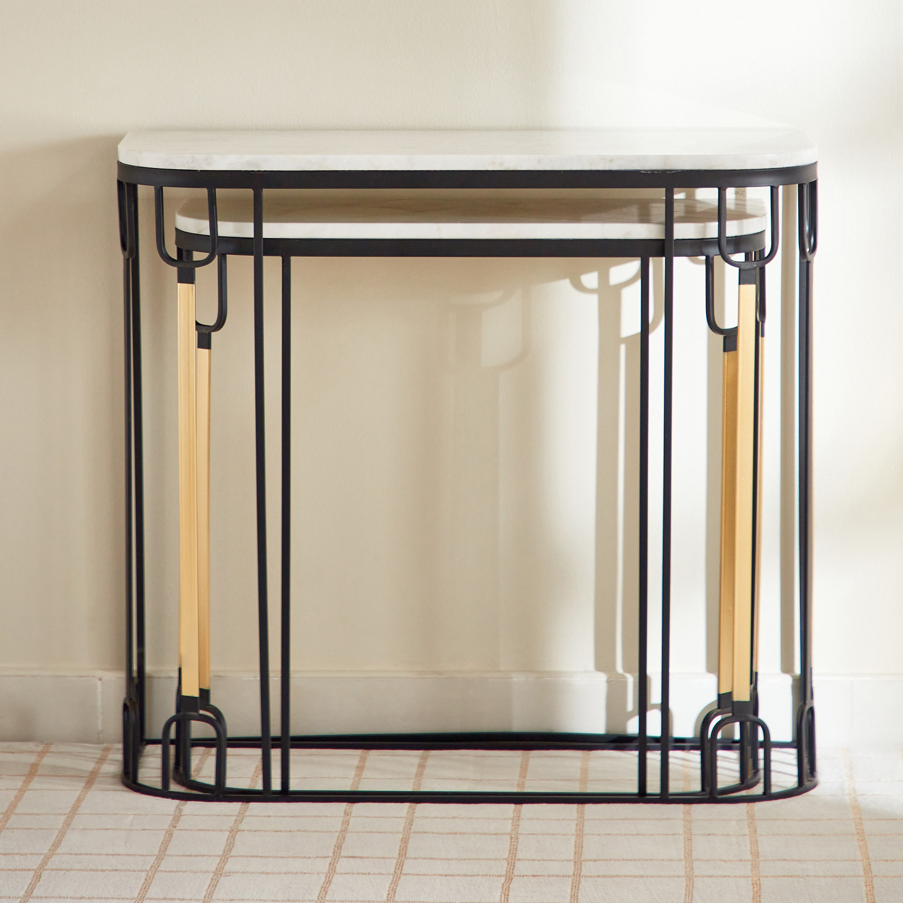 طاولة كونسول بسطح رخام من آثيا - طقم من قطعتين-hbxfurniture-tablesandstands-consoletables-image-4