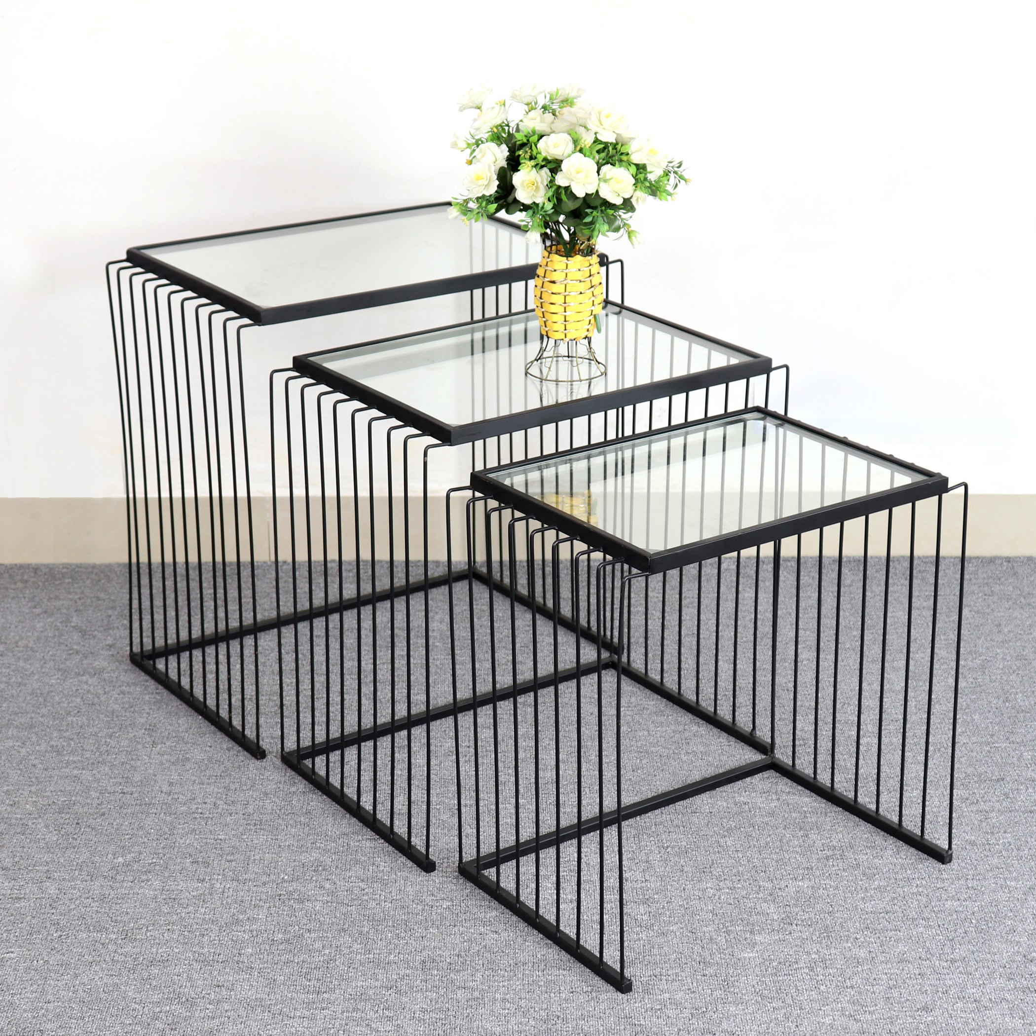طقم طاولات متداخلة من تيريون - 3 قطع-hbxfurniture-livingroom-nestingtables-image-1