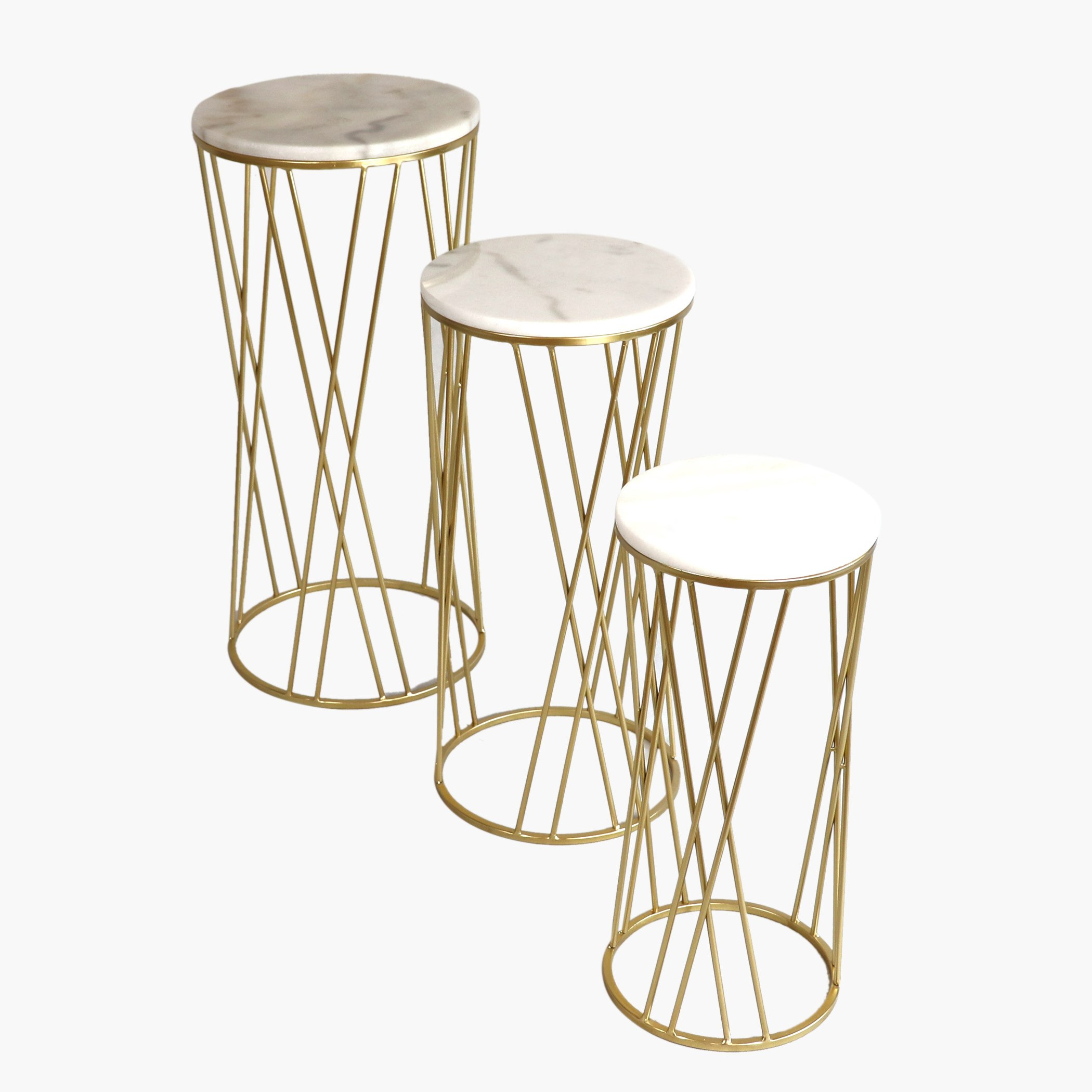 حامل إناء زرع مستدير بسطح رخام من وينجل - طقم قطعتين-hbxfurniture-livingroom-endtables-image-6