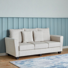 Florence 3-Seater Fabric Sofa with 2 Cushions