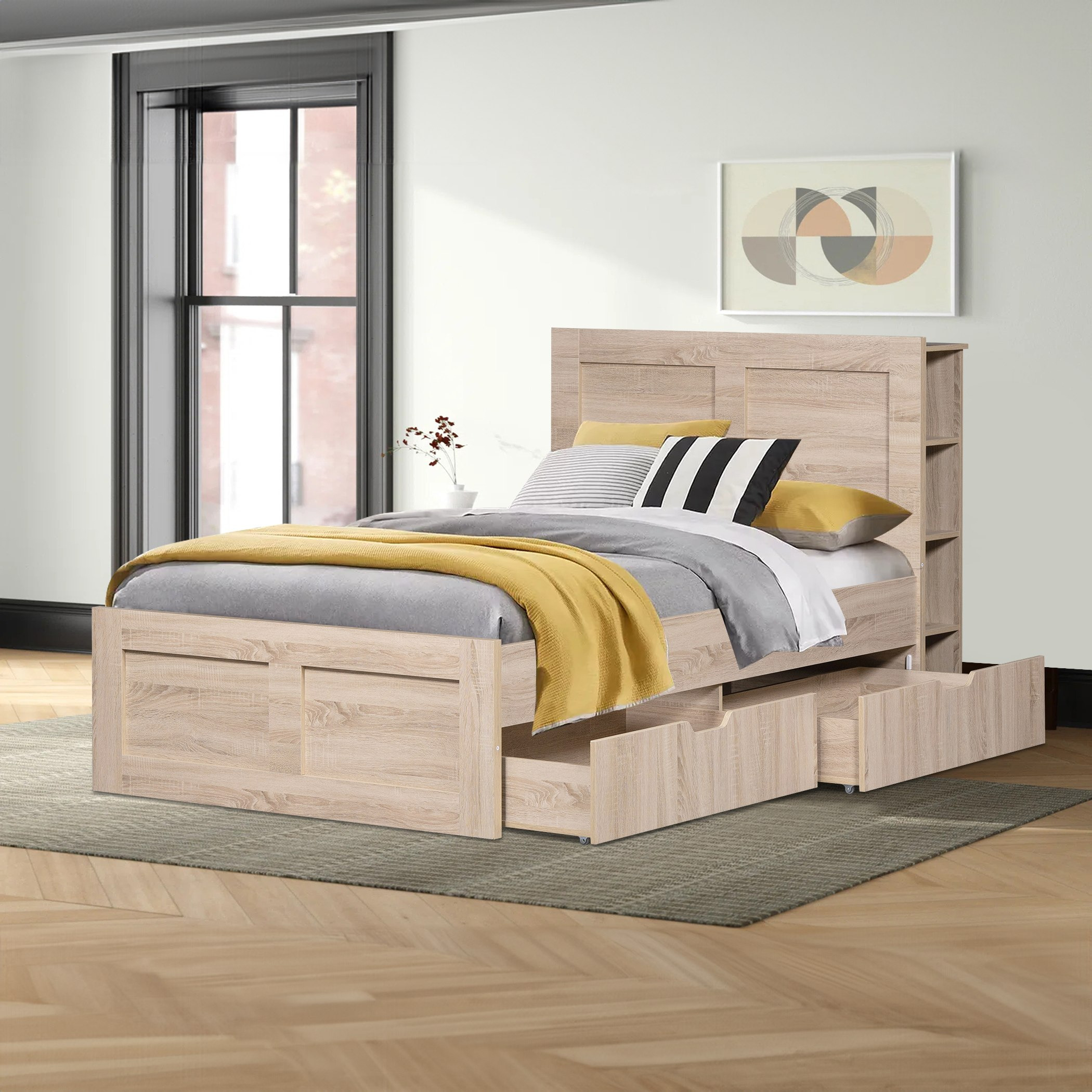 Twin headboard deals with storage