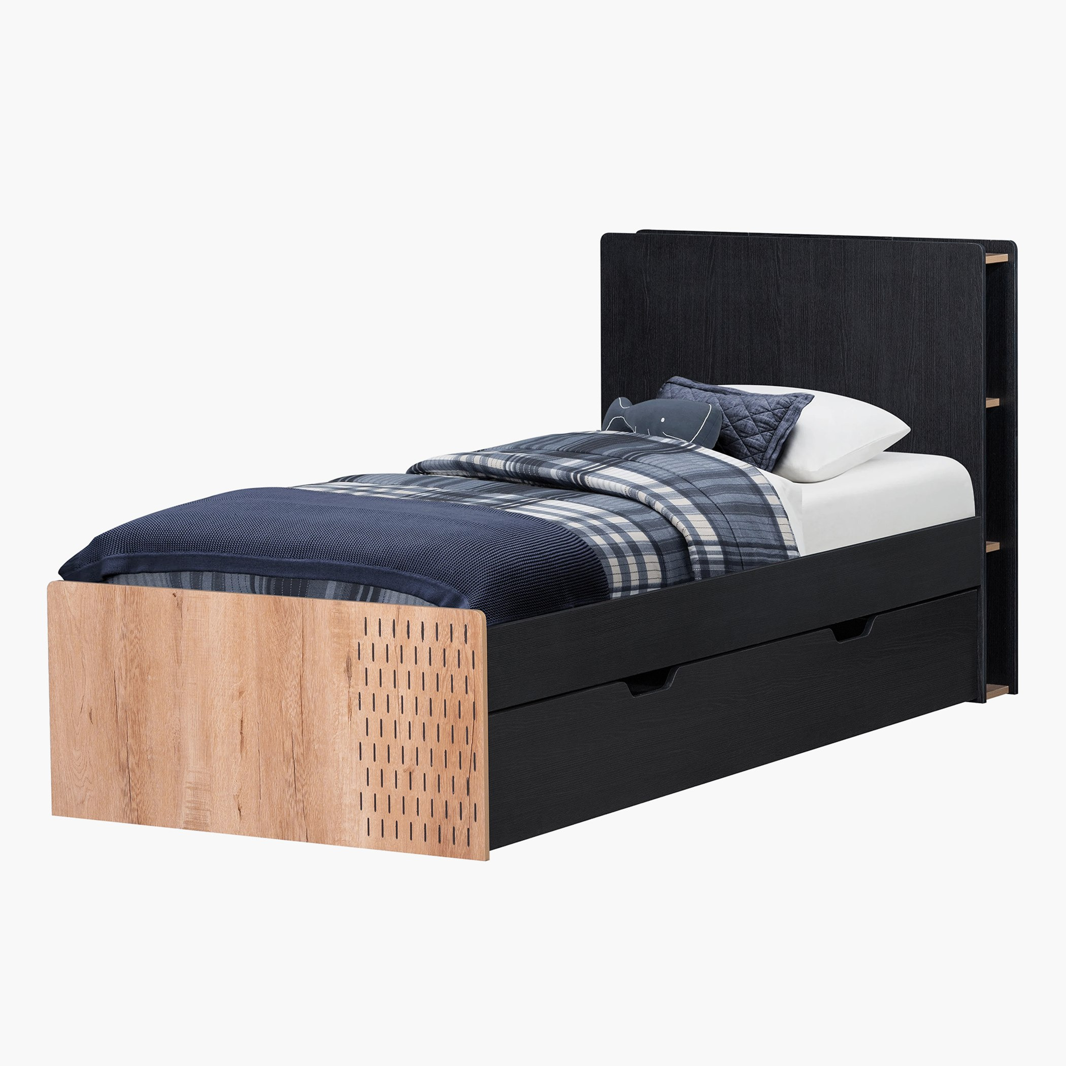 Jordan Single Smart Bed with Headboard Storage and USB Charging Port - 90x200 cm-hbxfurniture-bedsandbedsets-beds-single-image-7