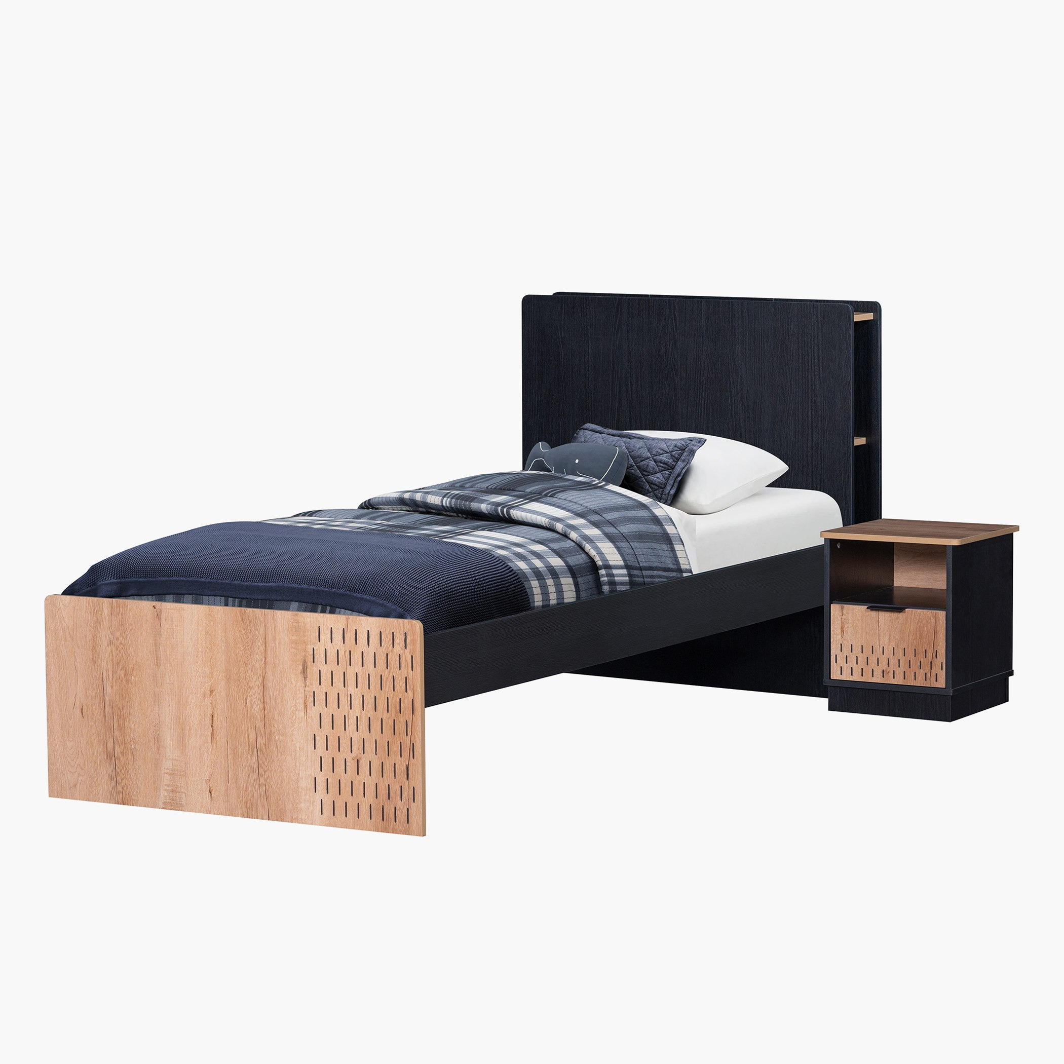 Jordan Single Smart Bed with Headboard Storage and USB Charging Port - 90x200 cm-hbxfurniture-bedsandbedsets-beds-single-image-11