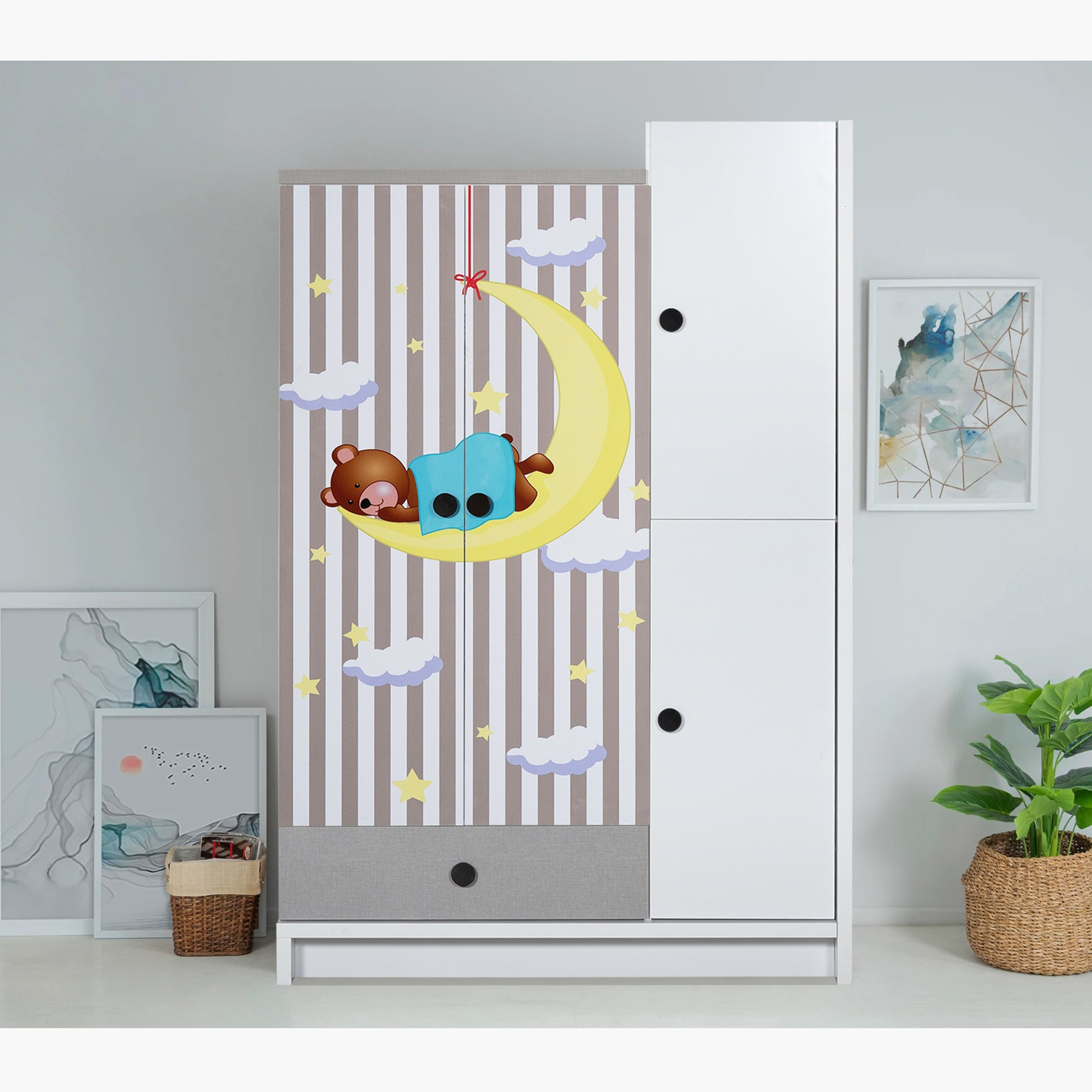 خزانة ملابس 3 أبواب مع درج - بادينجتون من موڤو -hbxfurniture-wardrobes-image-1