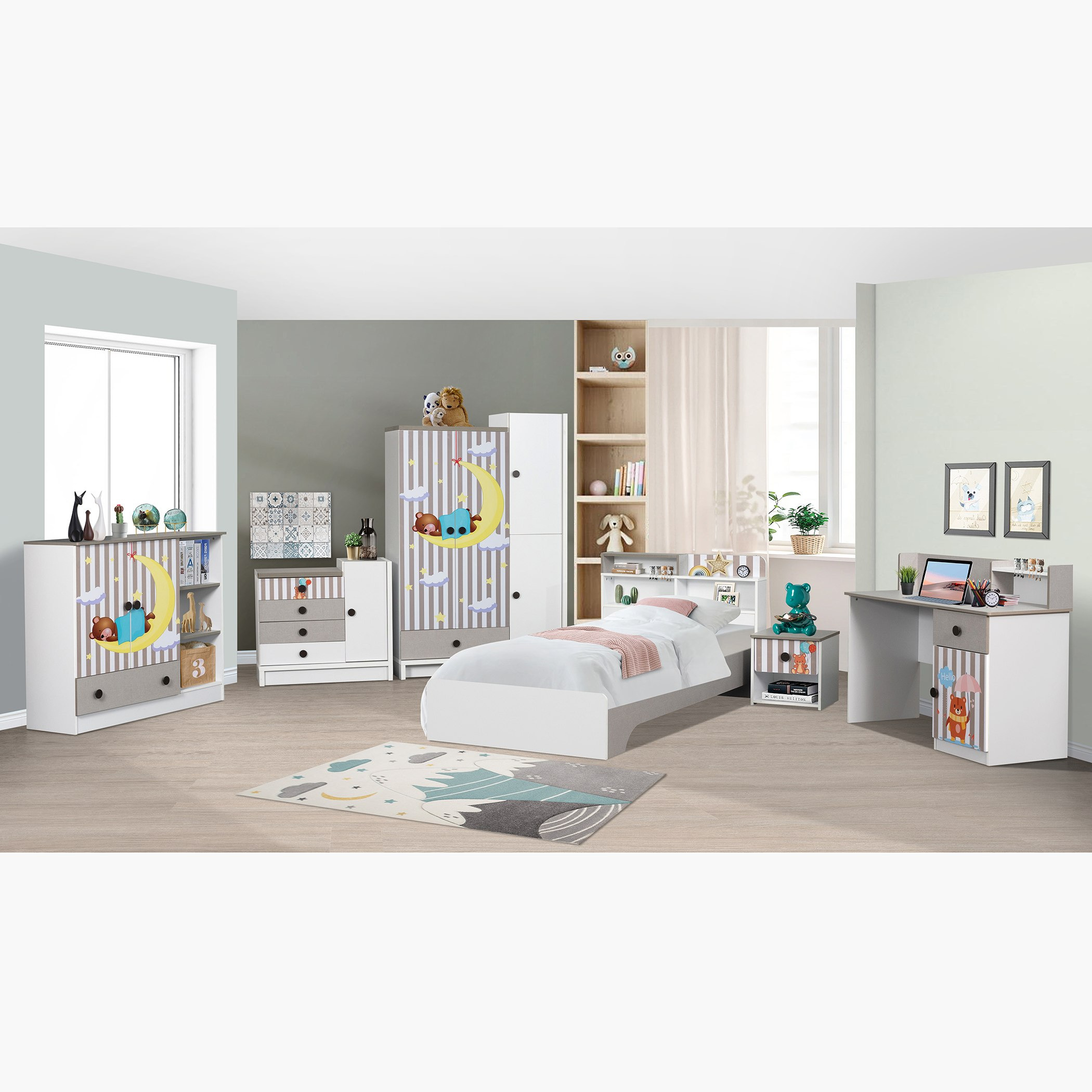 خزانة ملابس 3 أبواب مع درج - بادينجتون من موڤو -hbxfurniture-wardrobes-image-12