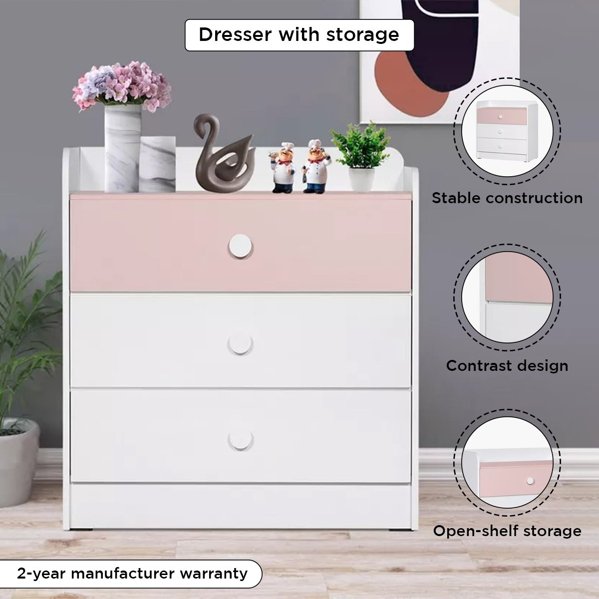 طاولة تزيين بـ3 أدراج بدون مرآة من فانيلا بلوم-hbxfurniture-kidsroom-kidsdressersandmirrors-image-6