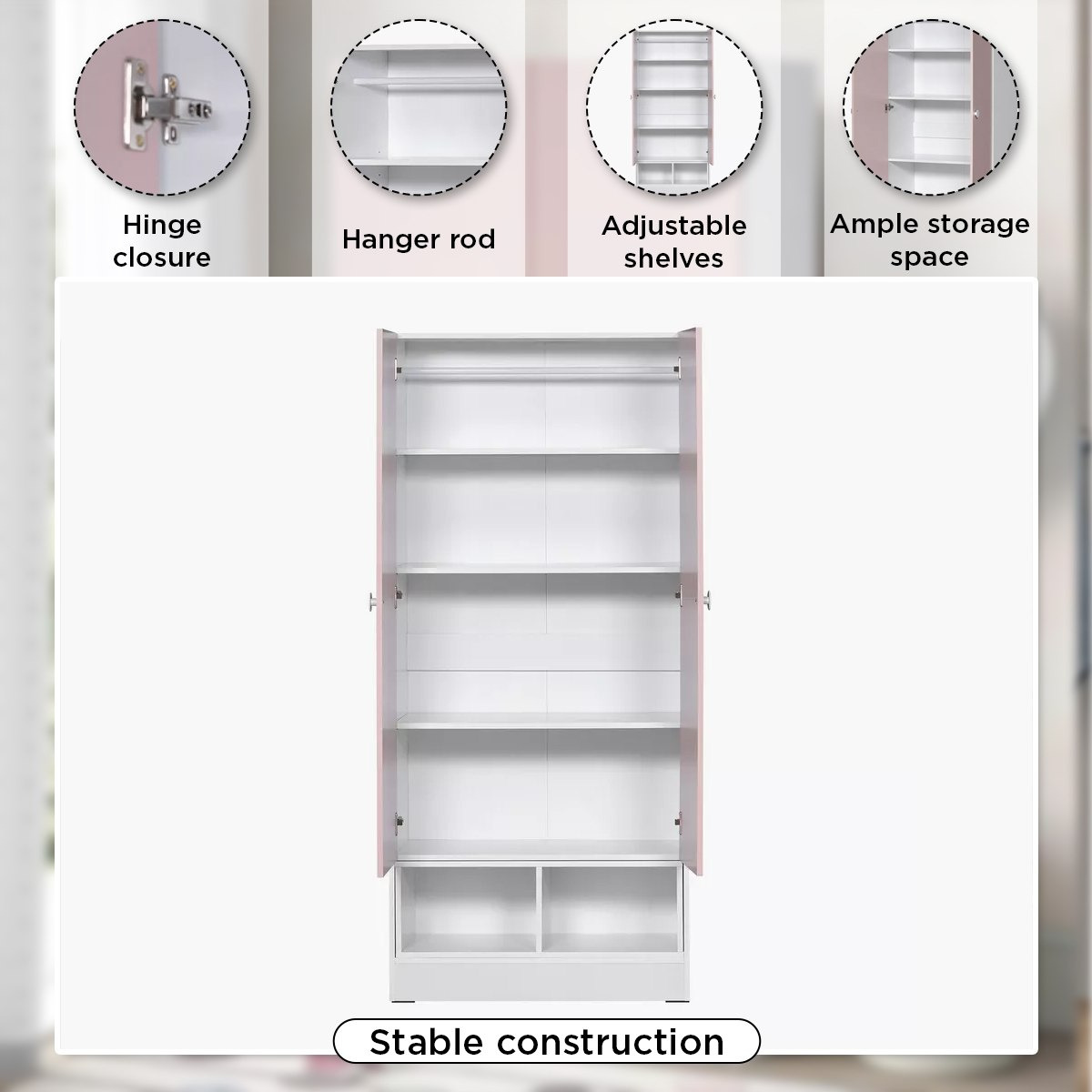 خزانة ملابس ببابين من فانيلا بلوم-hbxfurniture-wardrobes-image-5