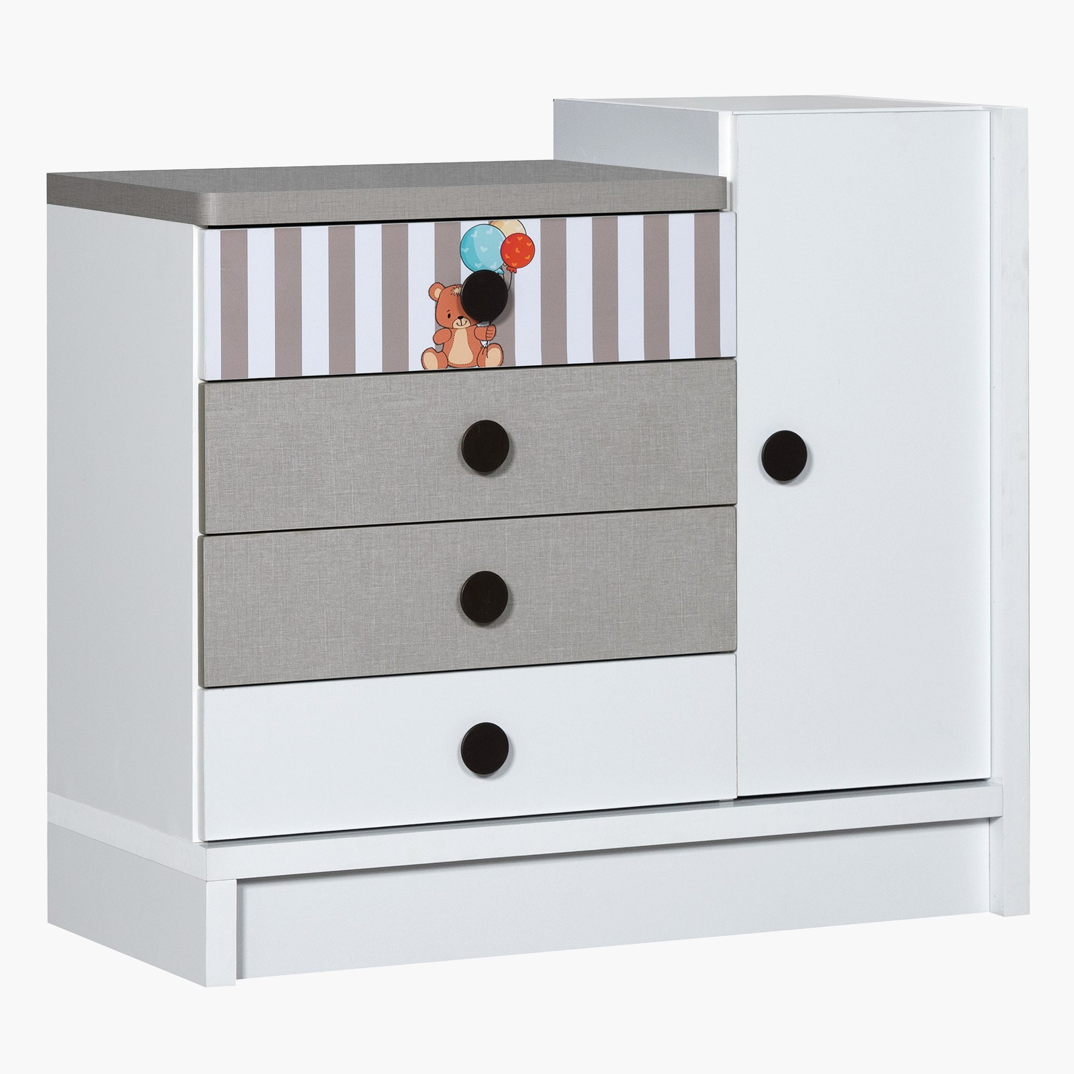 Movo Paddington 4-Drawer 1-Door Kids Dresser without Mirror-hbxfurniture-kidsroom-kidsdressersandmirrors-image-2
