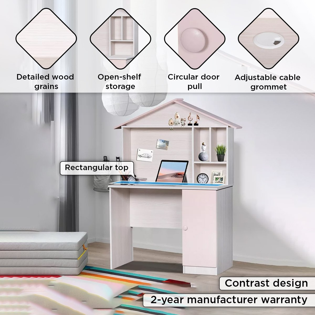 مكتب دراسة مع خزانة - آنا-hbxfurniture-office-desks-image-4