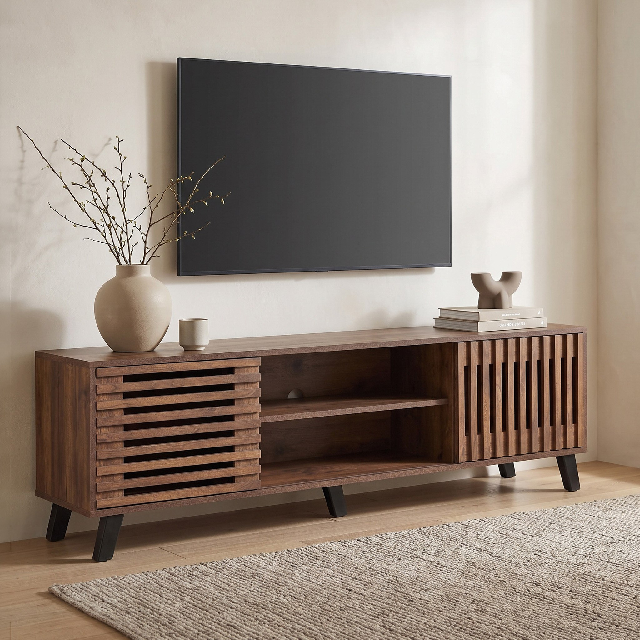 Tortilla 1.6 Metre 2 Sliding Door TV Unit for TV up to 70 inches-hbxlivingroom-mediaunitsandstorage-tvunits-image-1