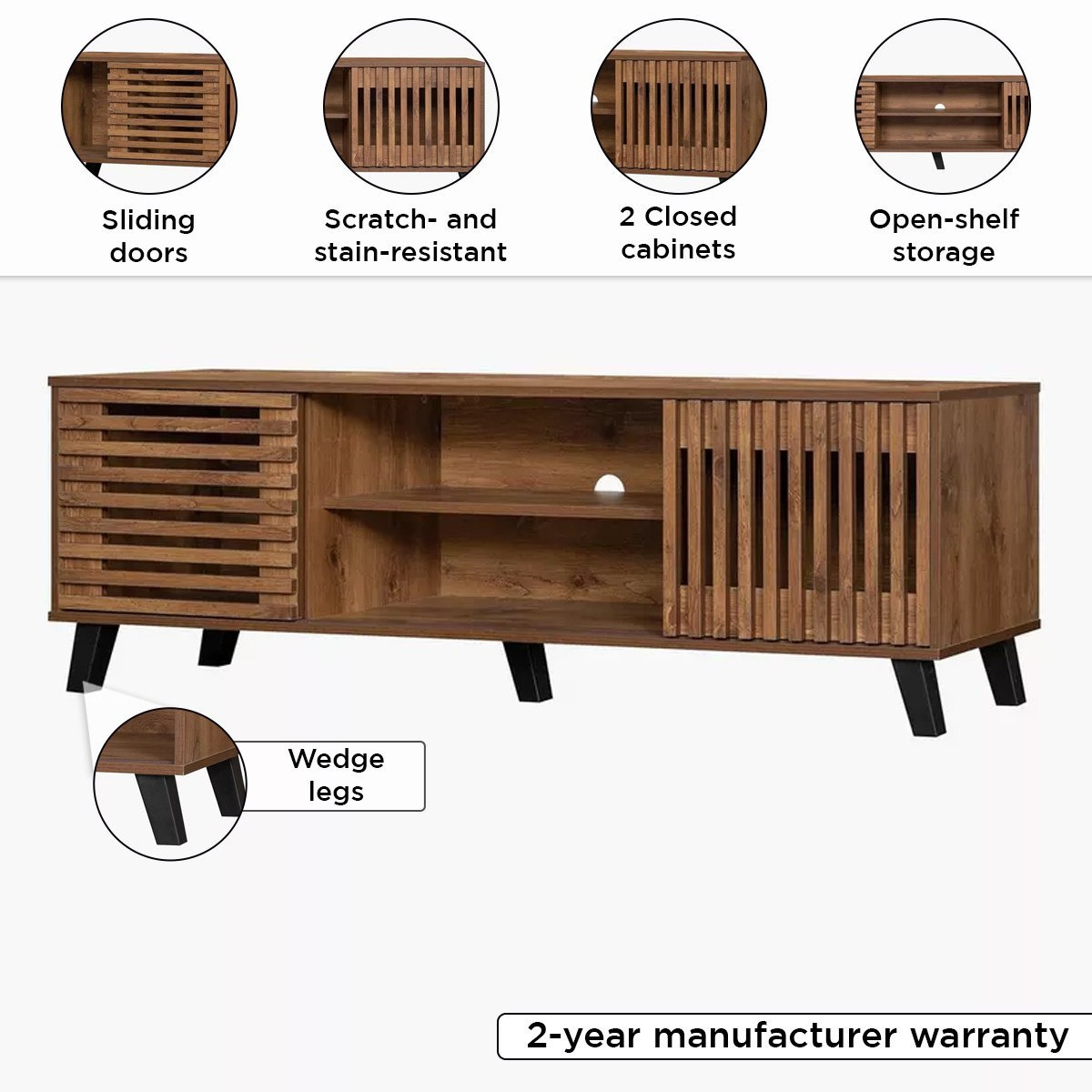 Tortilla 1.6 Metre 2 Sliding Door TV Unit for TV up to 70 inches-hbxlivingroom-mediaunitsandstorage-tvunits-image-6