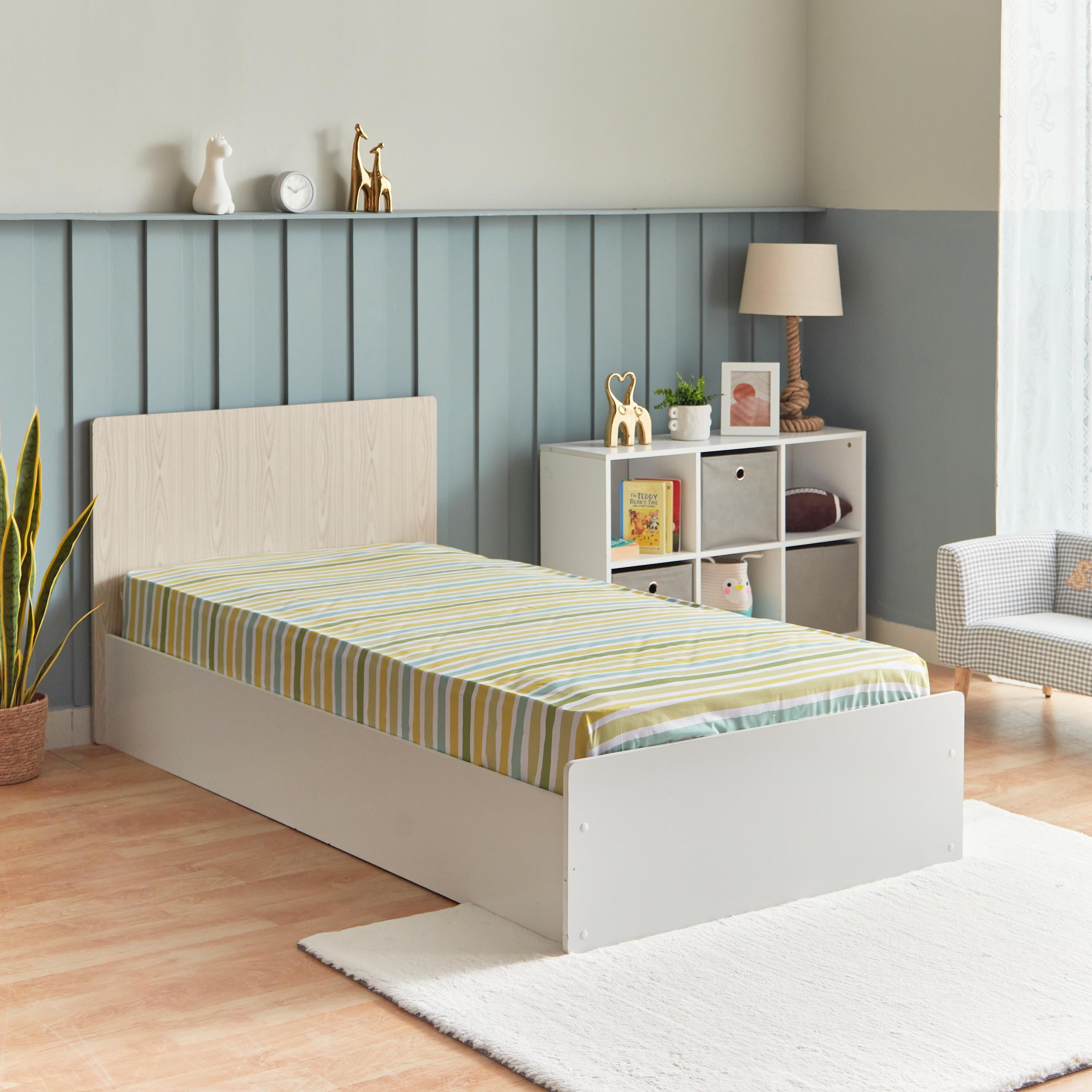 شرشف مطاطي فردي ألياف دقيقة من رون - 90x200+25 سم-hbxhomeware-hbxkidsandyouth-image-1