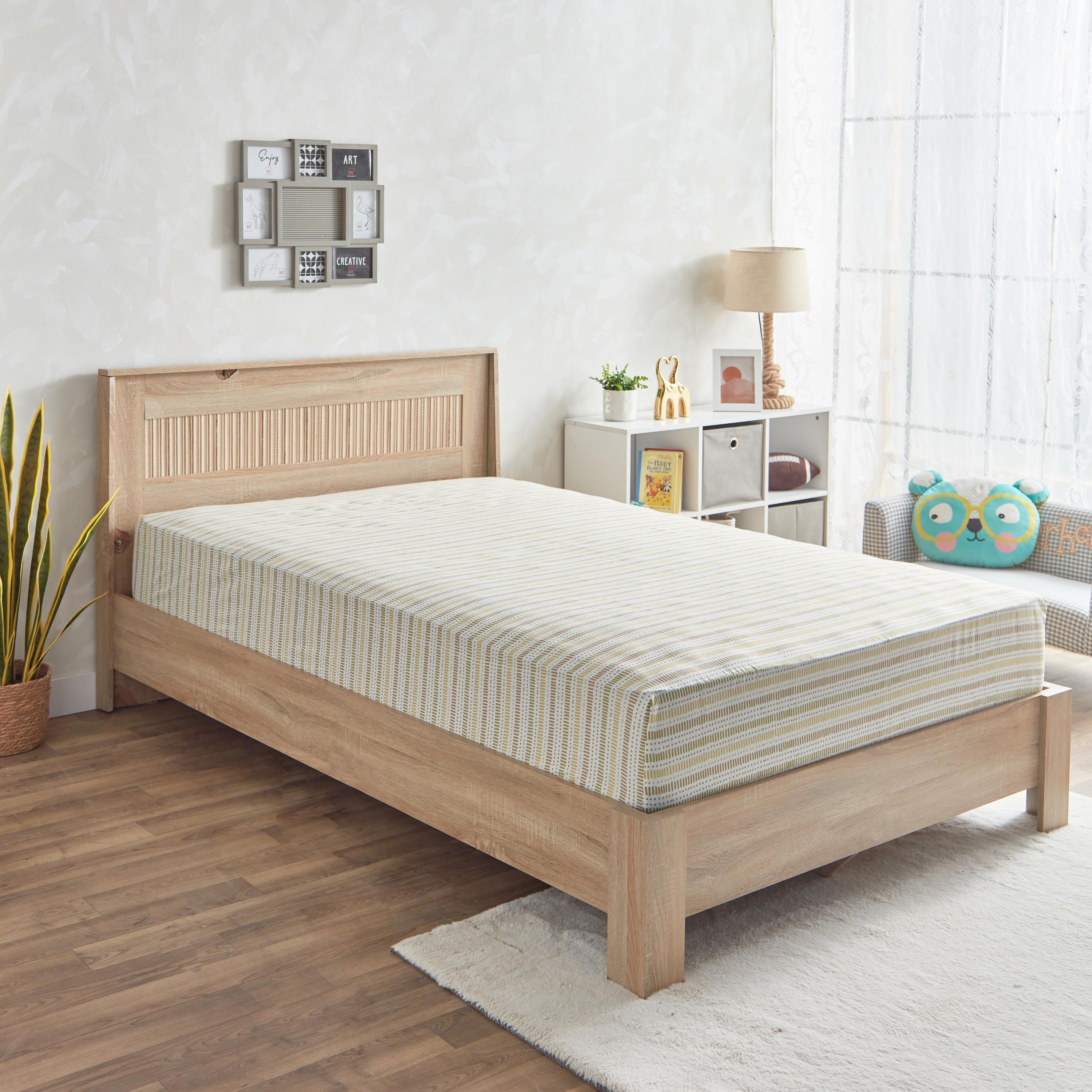 شرشف مطاطي توين ألياف دقيقة من رون - 120x200+25 سم-hbxhomeware-bedding-fittedsheets-image-1