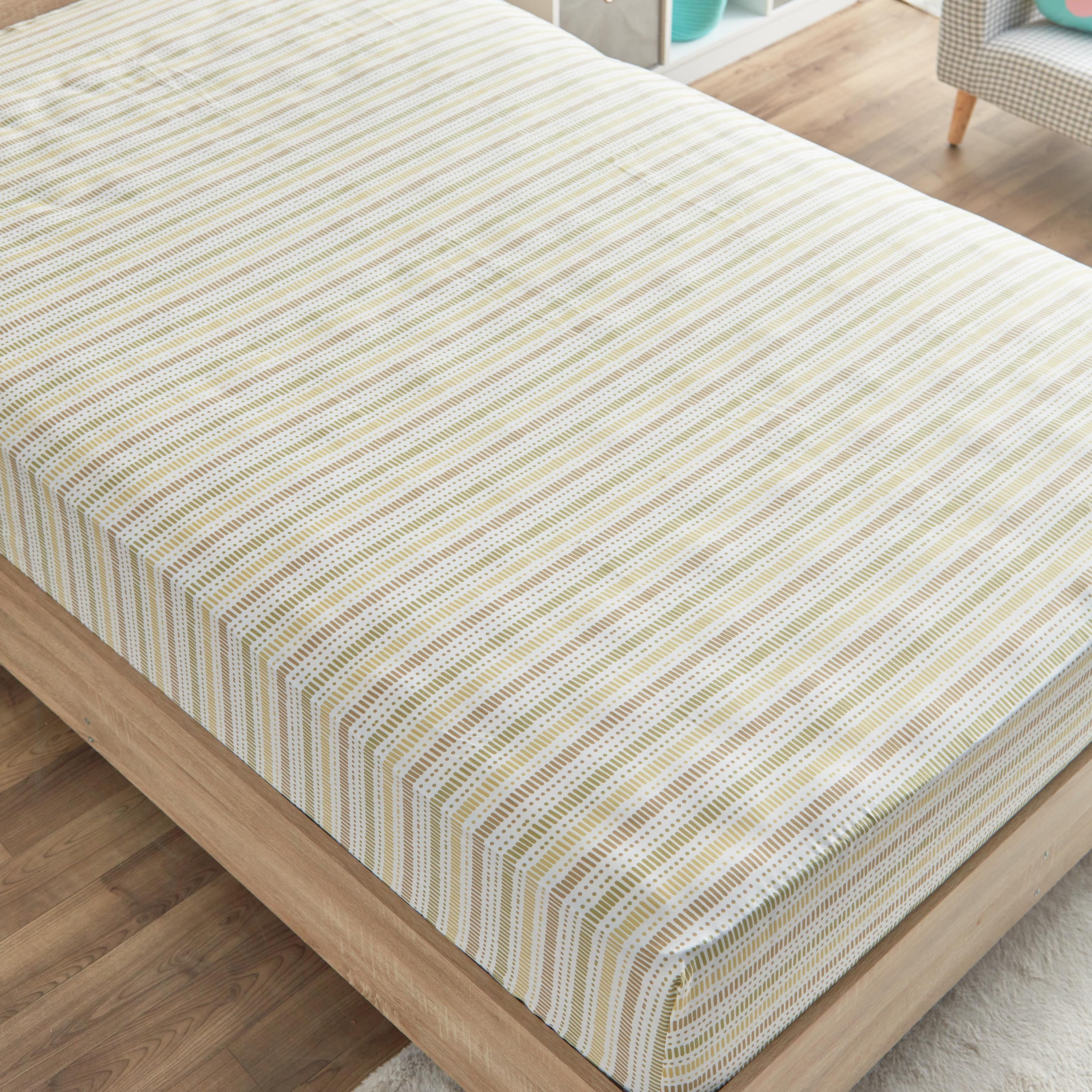 شرشف مطاطي توين ألياف دقيقة من رون - 120x200+25 سم-hbxhomeware-bedding-fittedsheets-image-3