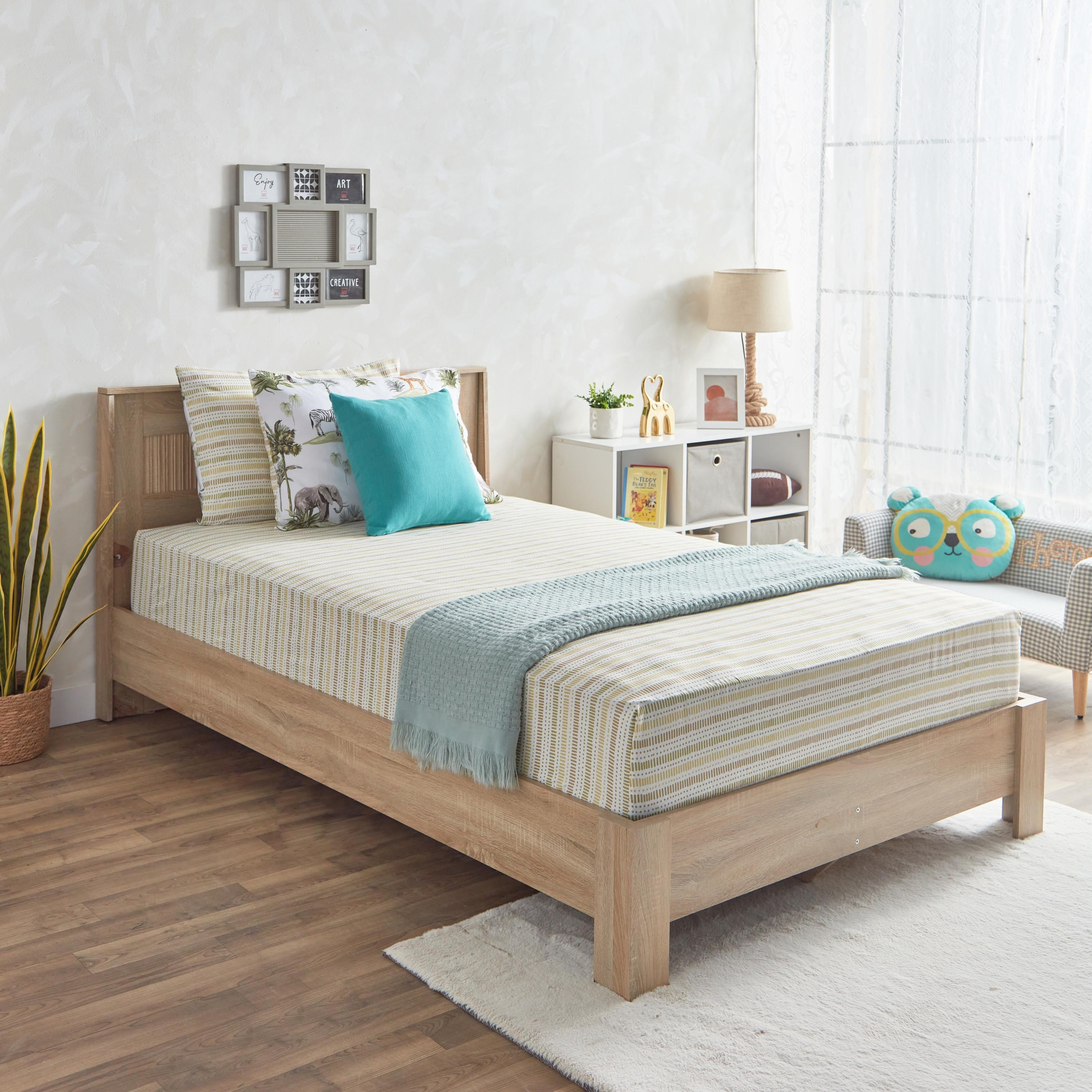 شرشف مطاطي توين ألياف دقيقة من رون - 120x200+25 سم-hbxhomeware-bedding-fittedsheets-image-7