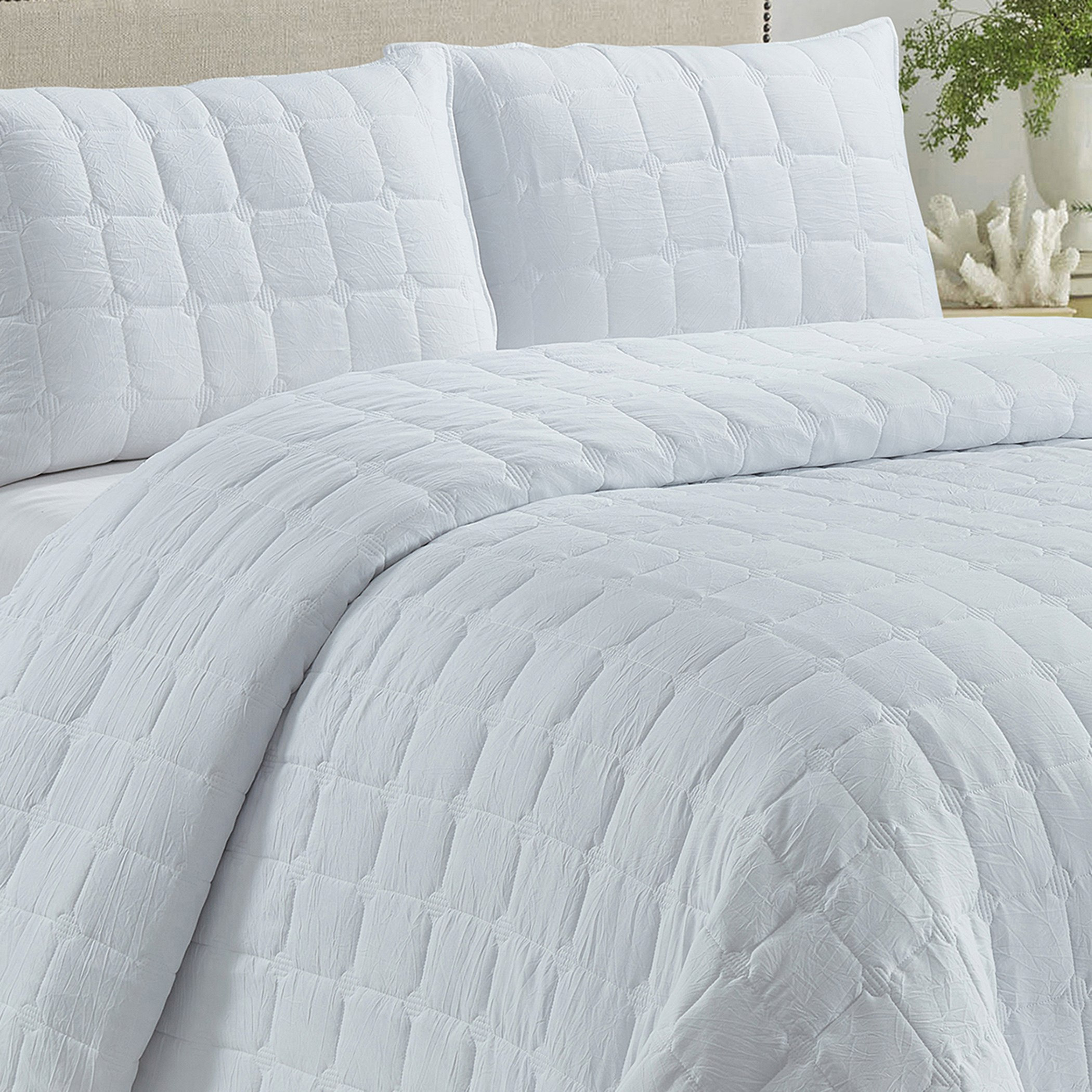 طقم مفرش سرير مزدوج مبطن من الألياف الدقيقة 3 قطع من ليكزس نيفذ - 160x230 سم-hbxdecorandfurnishings-bedding-bedspreadsandquilts-image-2