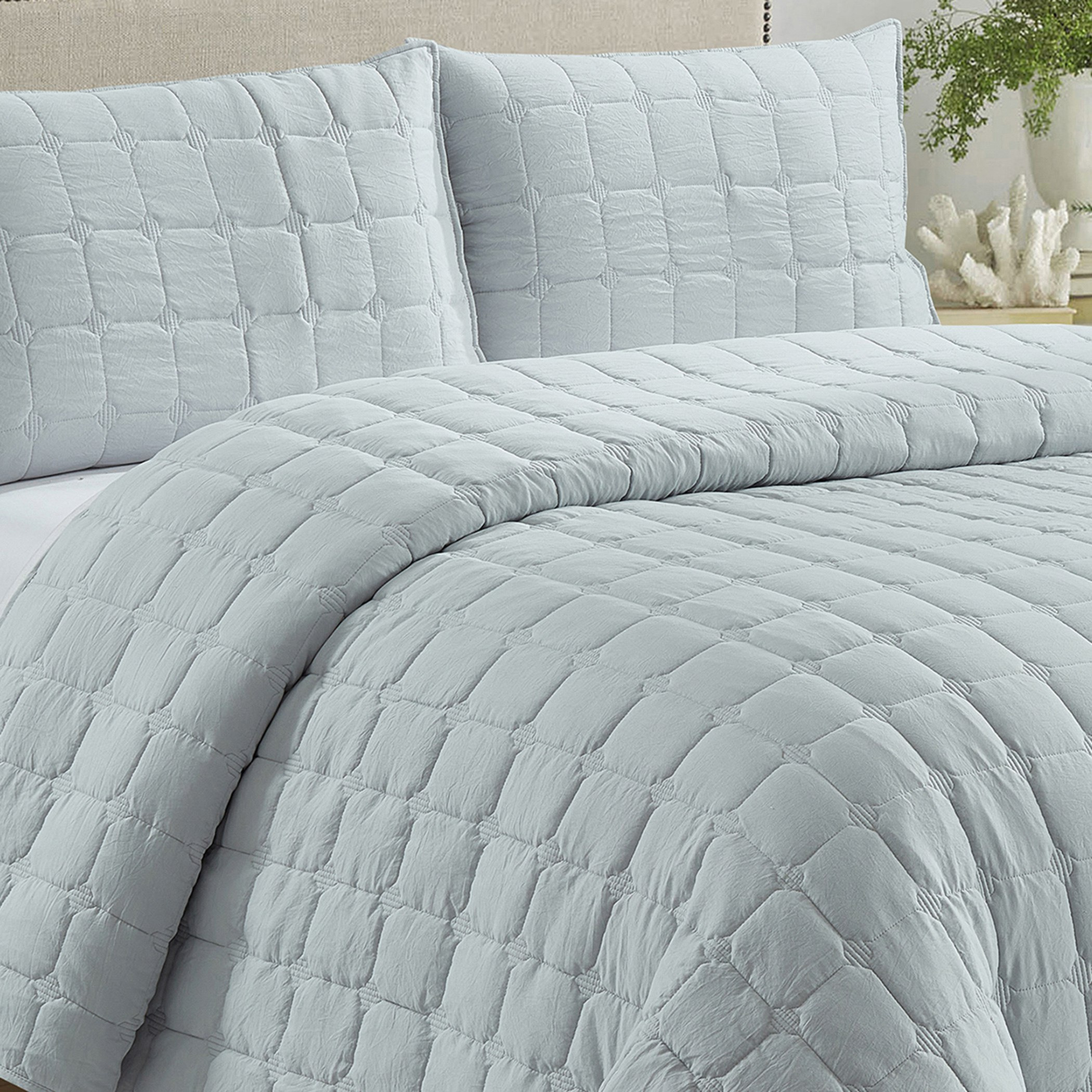 Lexus Nevis 3-Piece Pre-Washed Micro King Quilt Bedspread Set - 230x250 cm-hbxdecorandfurnishings-bedding-bedspreadsandquilts-image-2