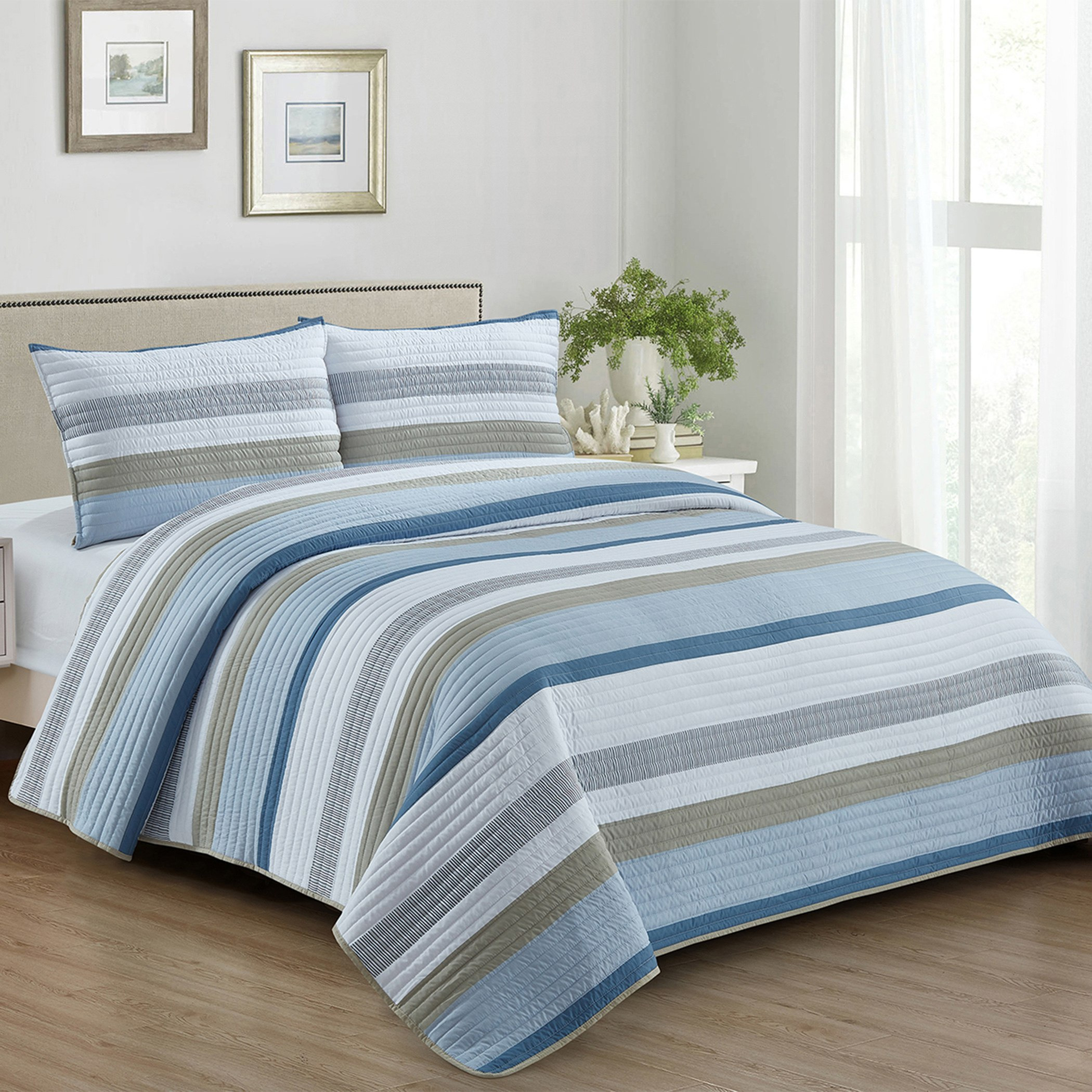 طقم مفروشات سرير مايكرو كينج من دولوريس جوزي - 3 قطع - 230x250 سم-hbxdecorandfurnishings-bedding-bedspreadsandquilts-image-1