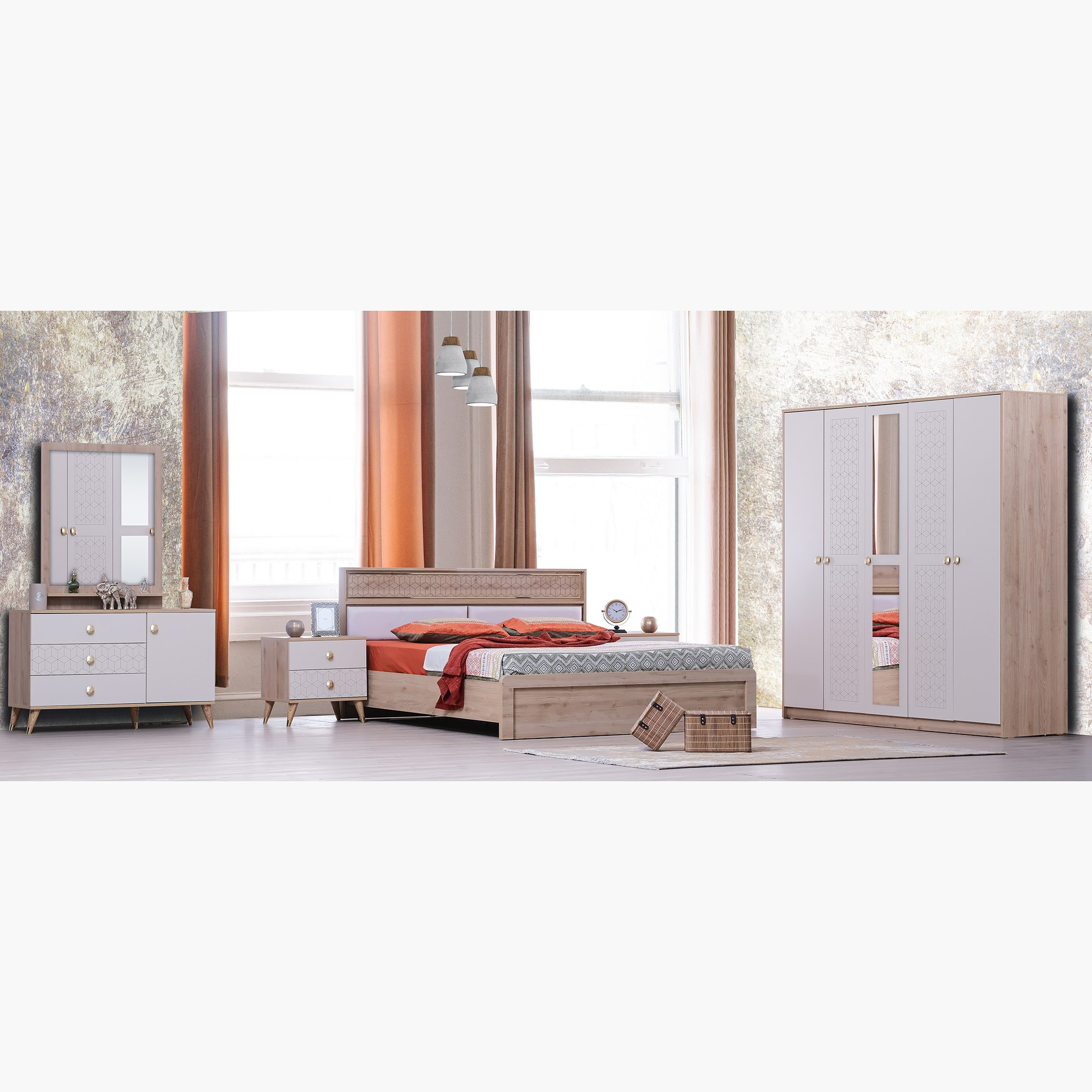خزانة ملابس 5 أبواب بمرآة من باندورا-hbxfurniture-wardrobes-image-6