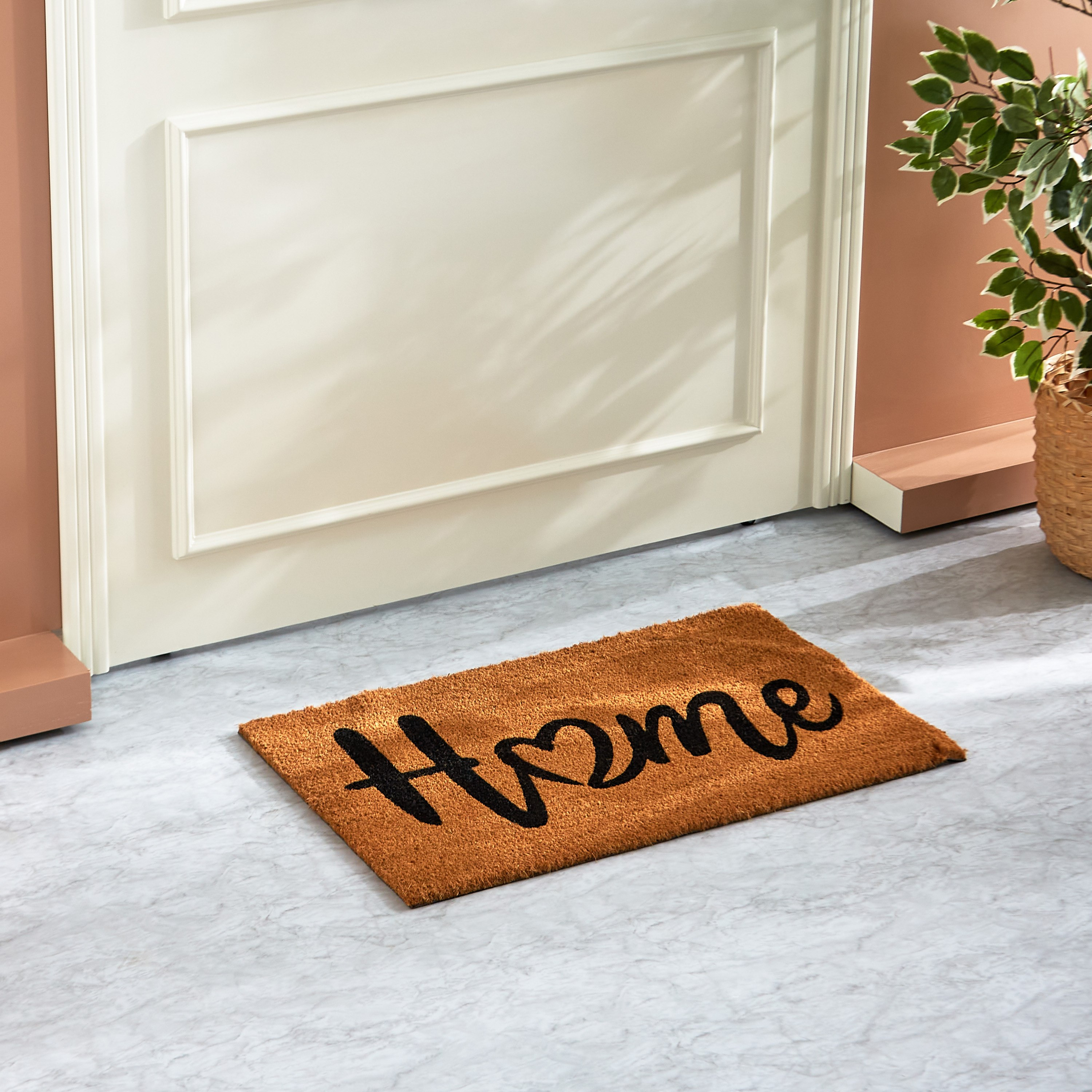 سجادة باب من ألياف جوز الهند بطبعات هوم - 45x75 سم-hbxhomeware-hbxlivingroom-image-1