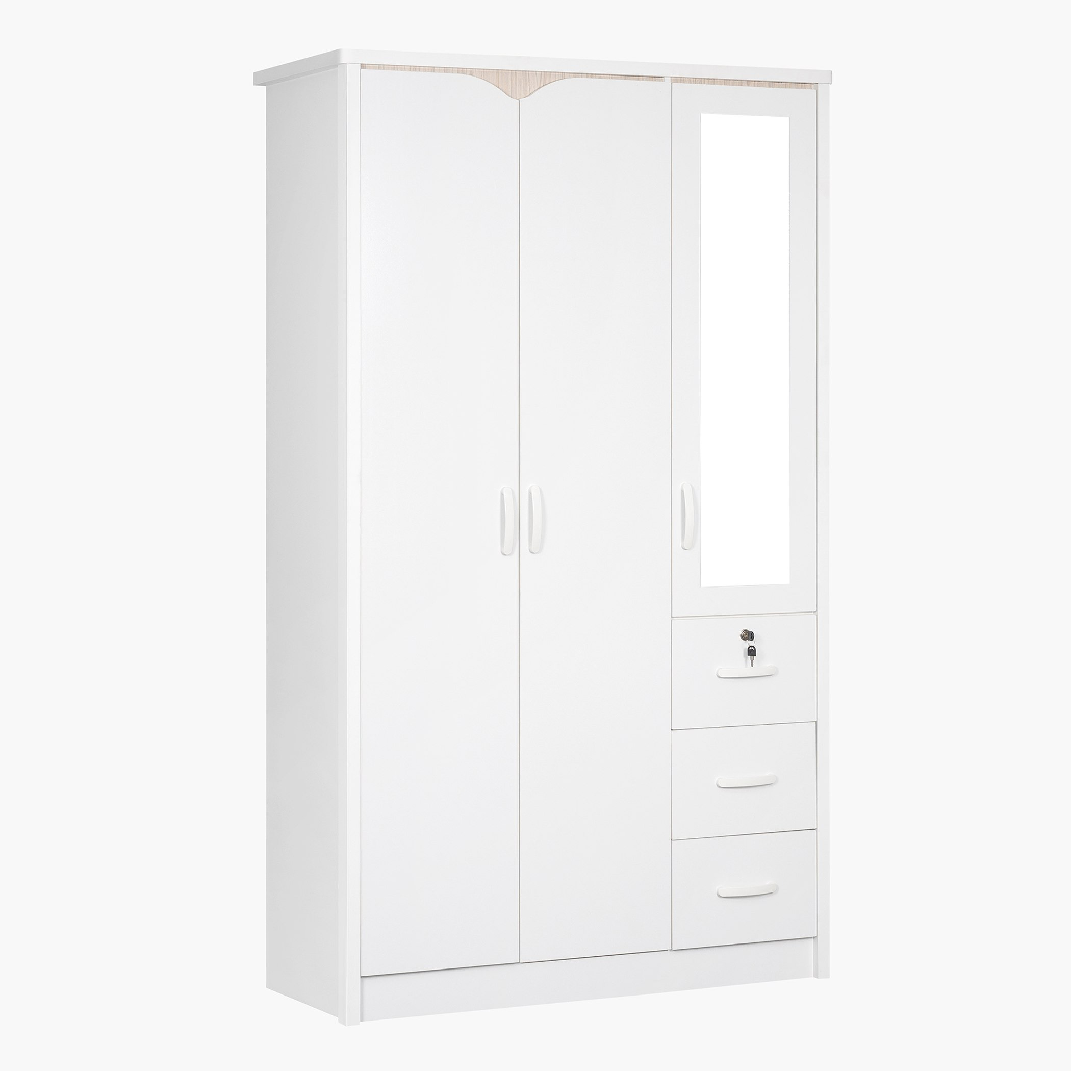 خزانة ملابس 3 أبواب و3 أدراج بمرآة وقفل - فيجي من موڤو-hbxfurniture-wardrobes-image-3