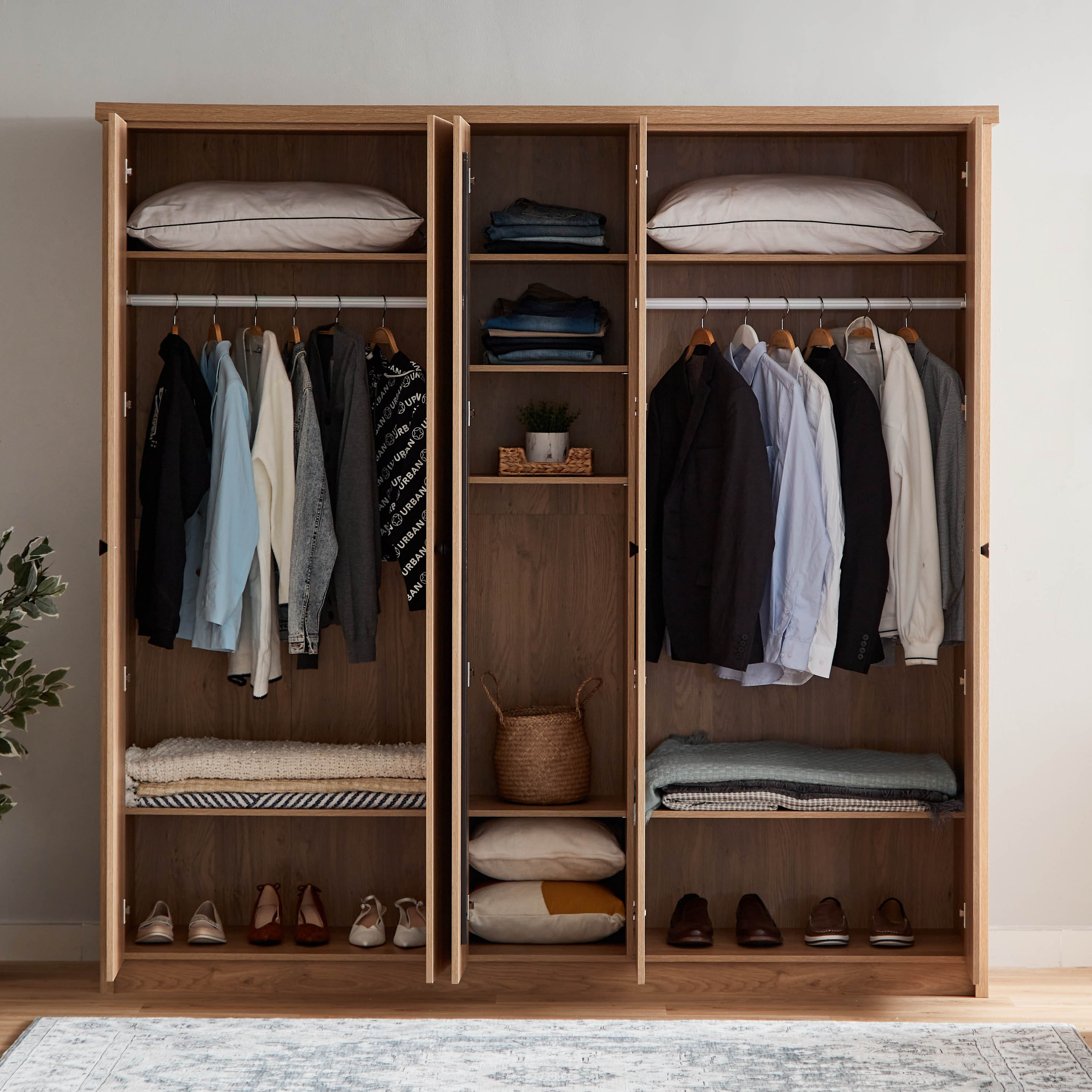 خزانة ملابس 5 أبواب بمرآة من بريدج-hbxfurniture-wardrobes-image-3