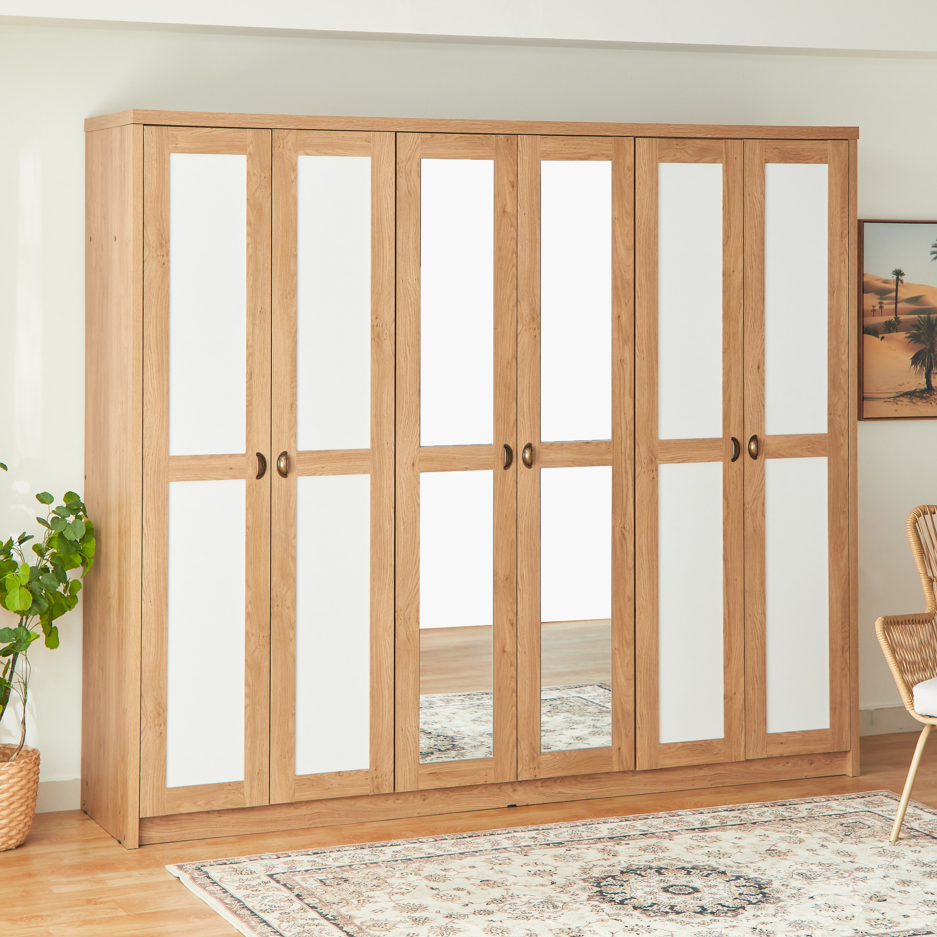 خزانة ملابس 6 أبواب ومرآة من أكسفورد-hbxfurniture-wardrobes-image-1