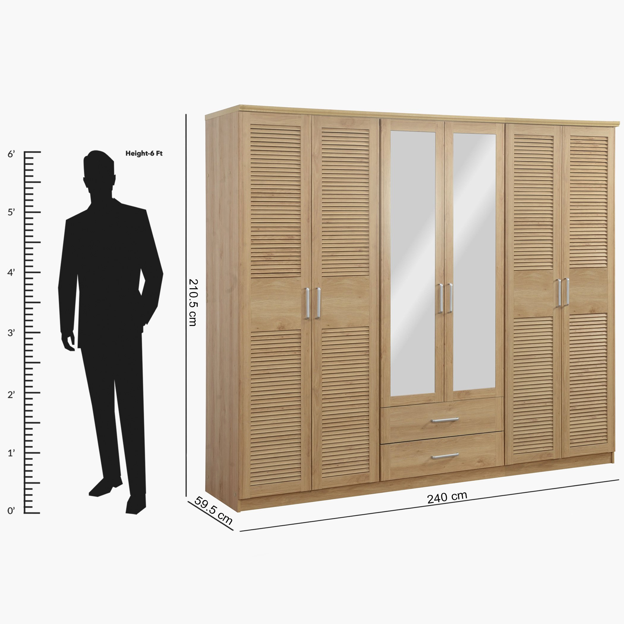 خزانة ملابس بـ6 أبواب ودرجين ومرآتين من بان-hbxfurniture-wardrobes-image-11