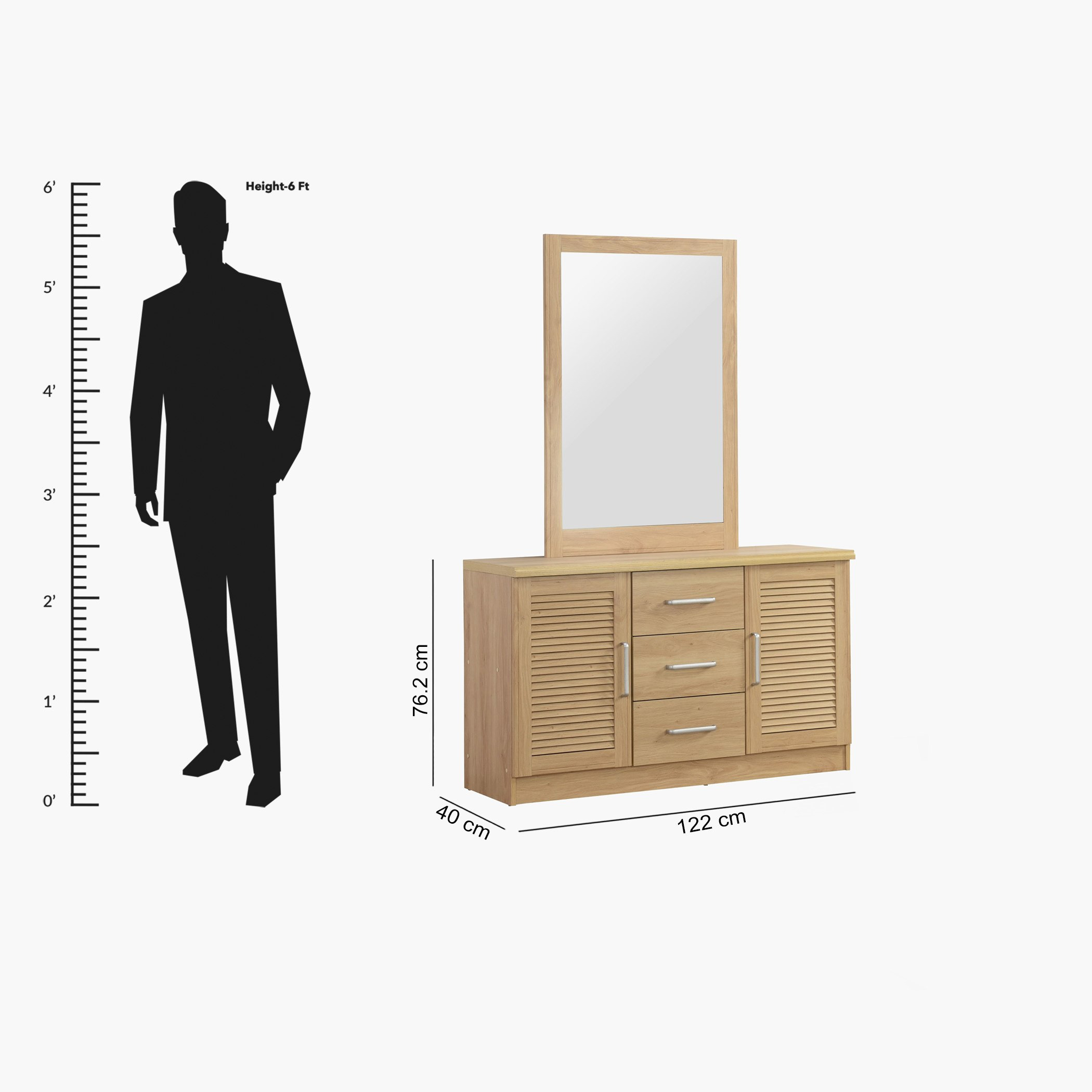 طاولة تزيين رئيسية بثلاثة أدراج وبابين مع مرآة من بان-hbxfurniture-bedroom-dressersandmirrors-image-7