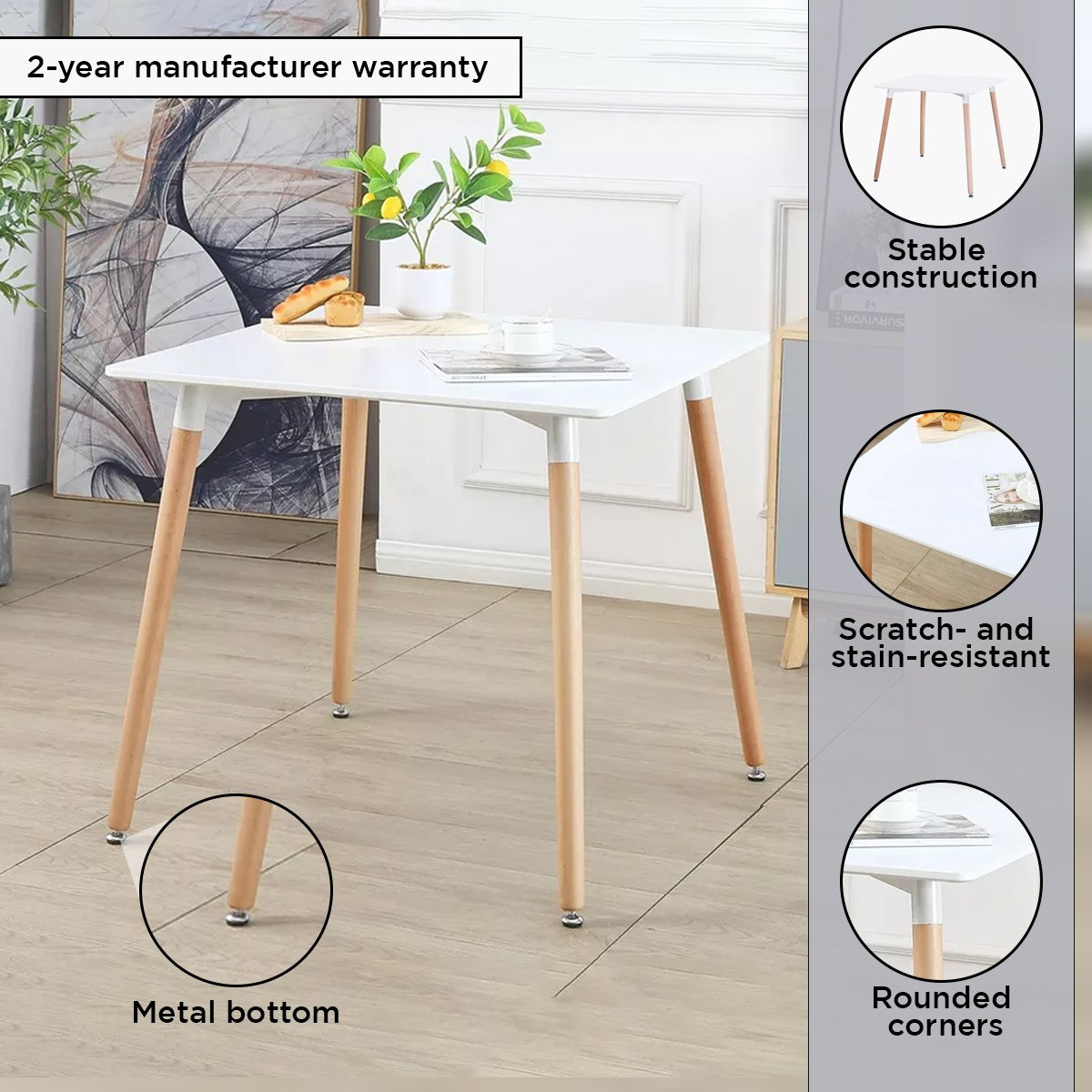طاولة سُفرة لـ2 مقعد بأرجل من الخشب الصلب من توتو-hbxdiningroom-diningtablesandsets-diningtables-twoseater-image-4